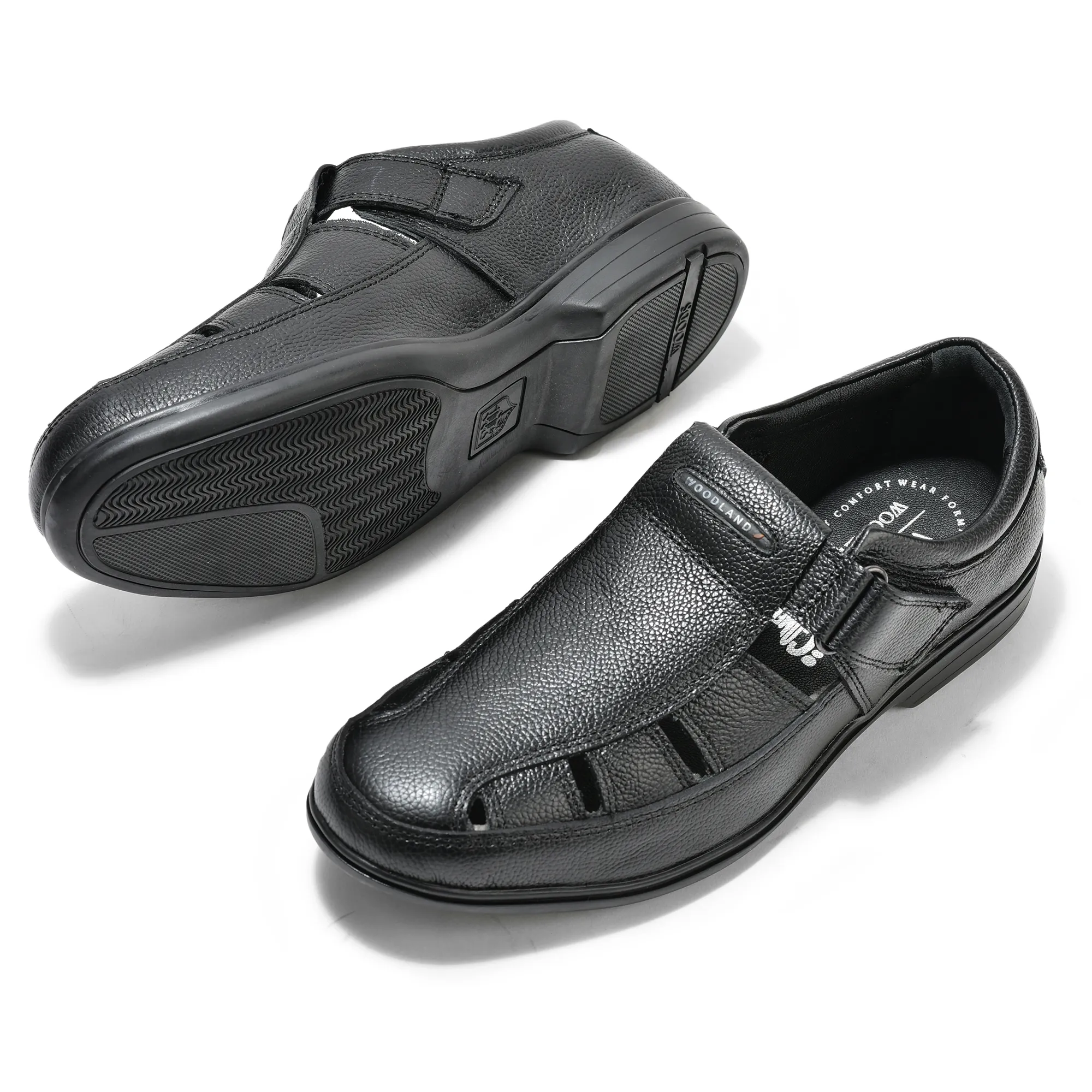 Woodland Black Softy Sandals for Men
 - Thumbnail 5