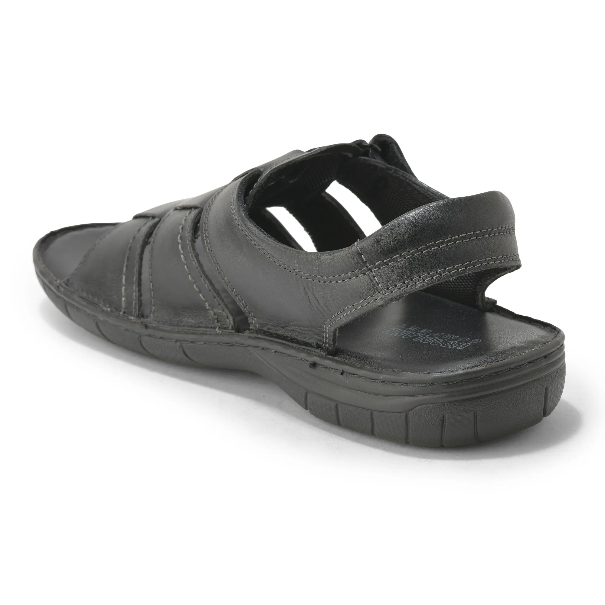 Black Multi Strap Sandals For Men - Thumbnail 7