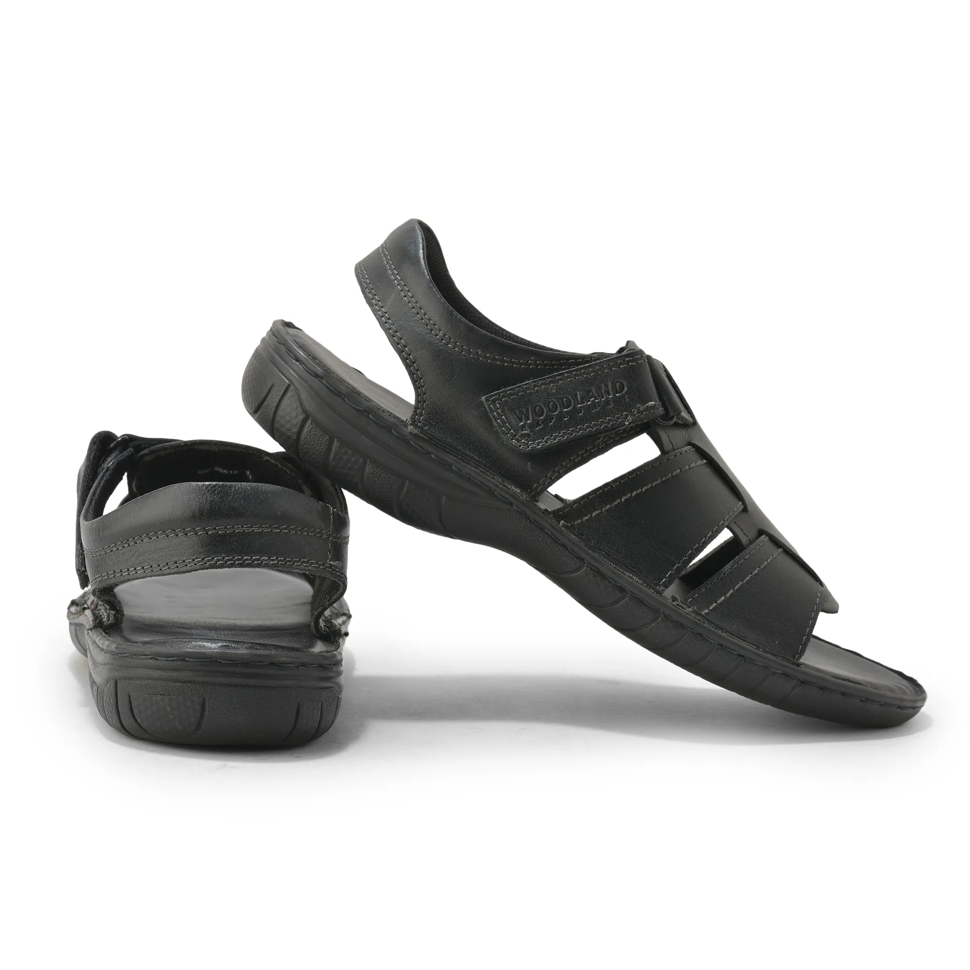 Black Multi Strap Sandals For Men - Thumbnail 10