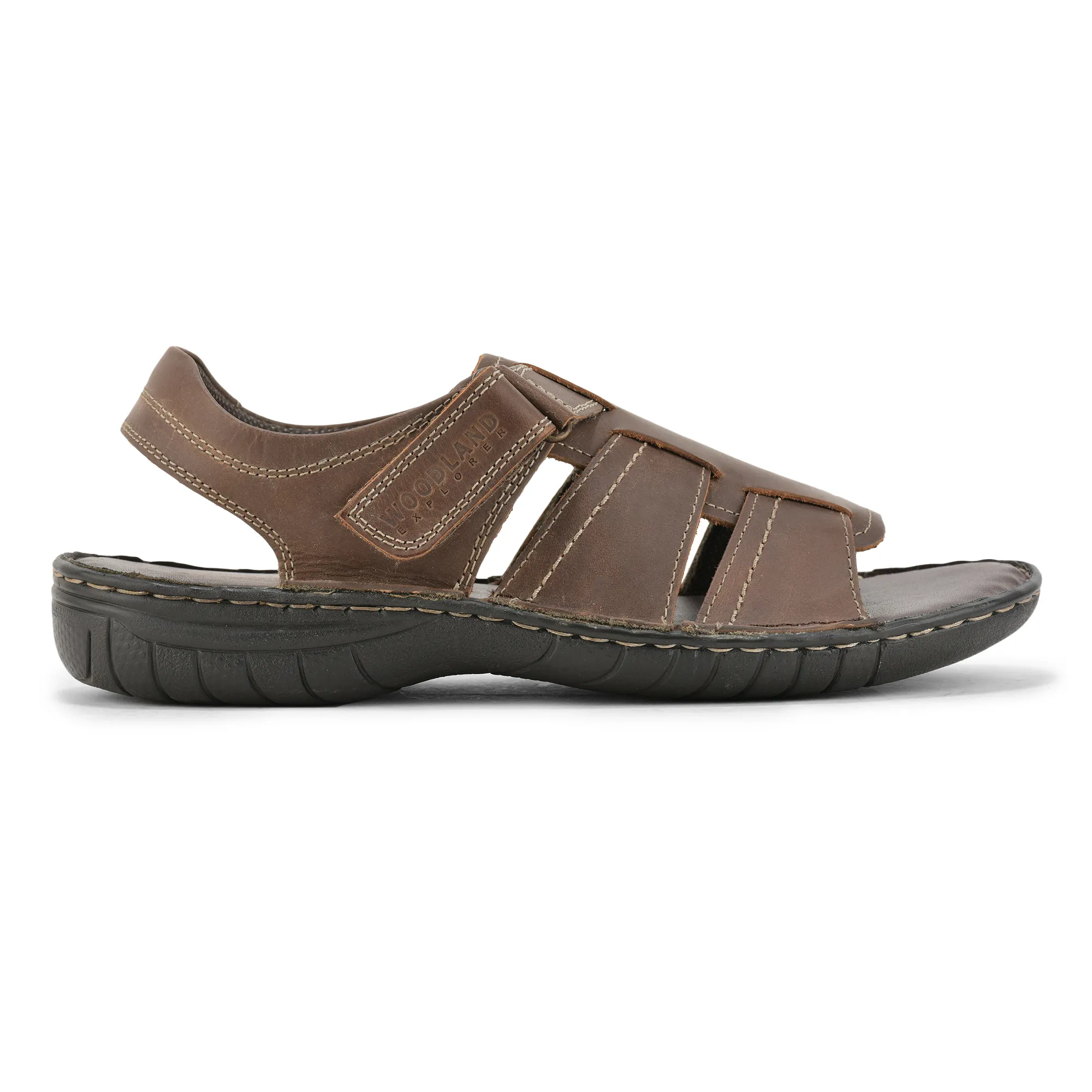 Brown Multi Strap Sandals For Men - Thumbnail 2
