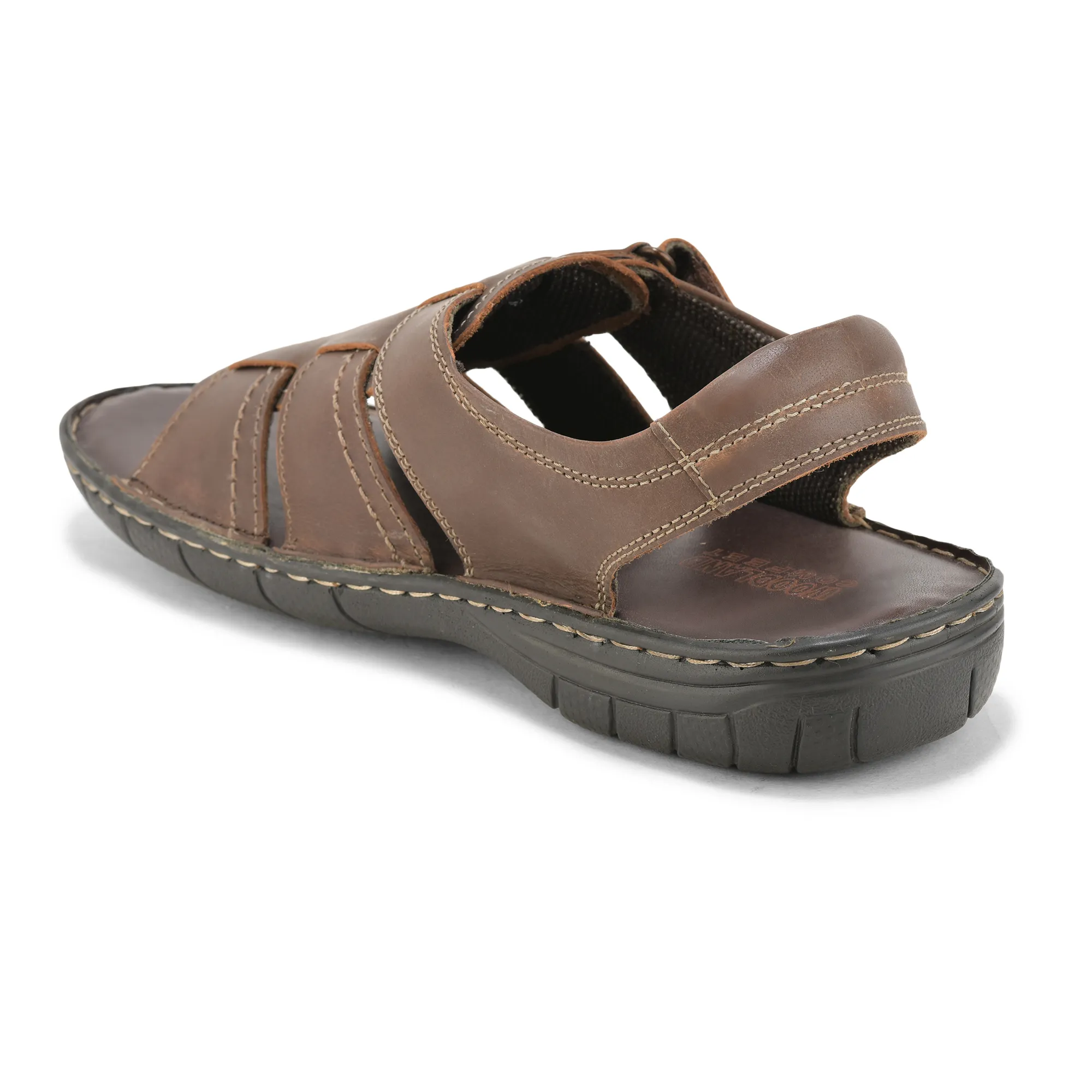 Brown Multi Strap Sandals For Men - Thumbnail 7