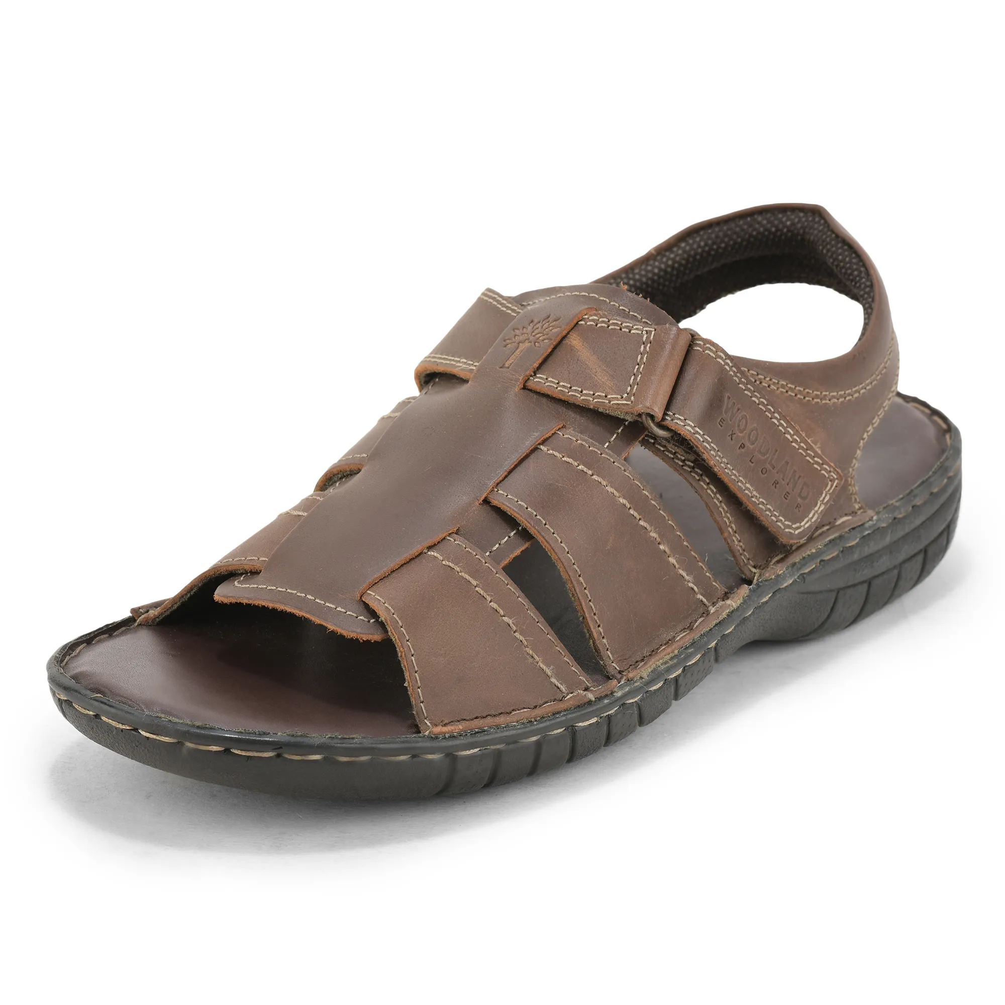 Brown Multi Strap Sandals For Men - Thumbnail 11
