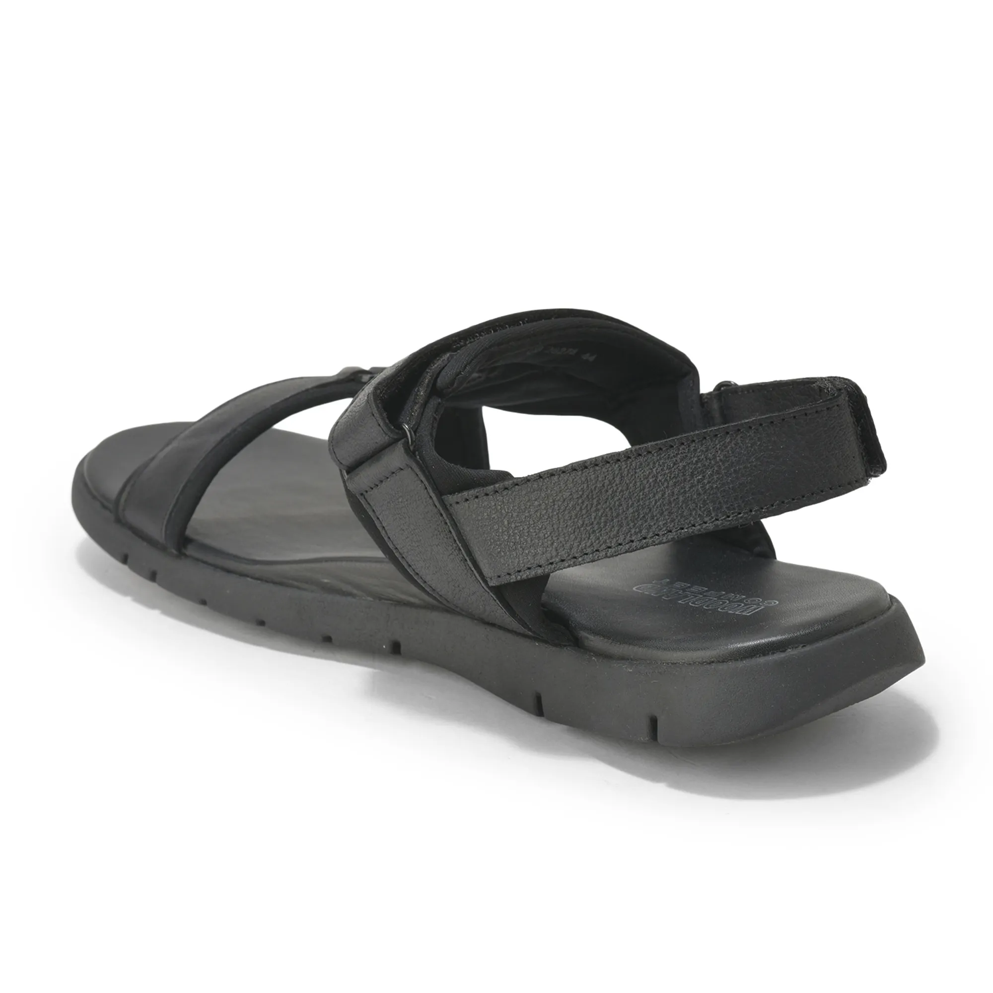 Woodland Men Softy Leather Black Sandals - Thumbnail 7