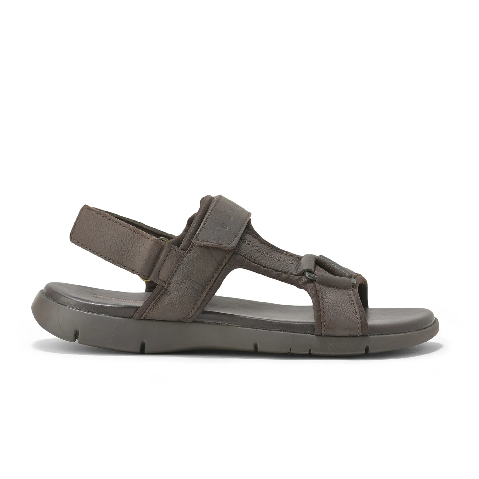 Woodland Men Softy Leather Brown Sandals - Thumbnail 2