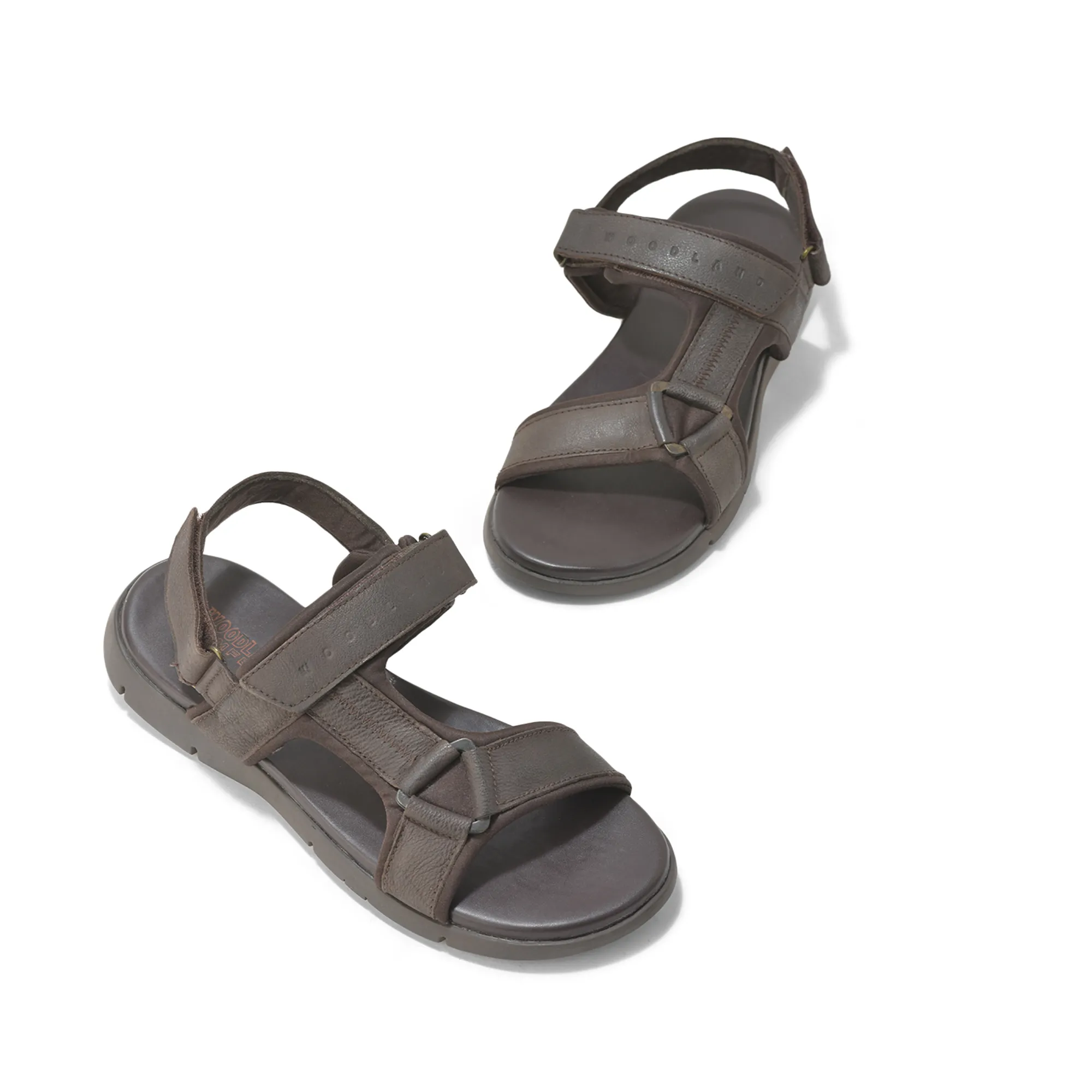Woodland Men Softy Leather Brown Sandals - Thumbnail 4