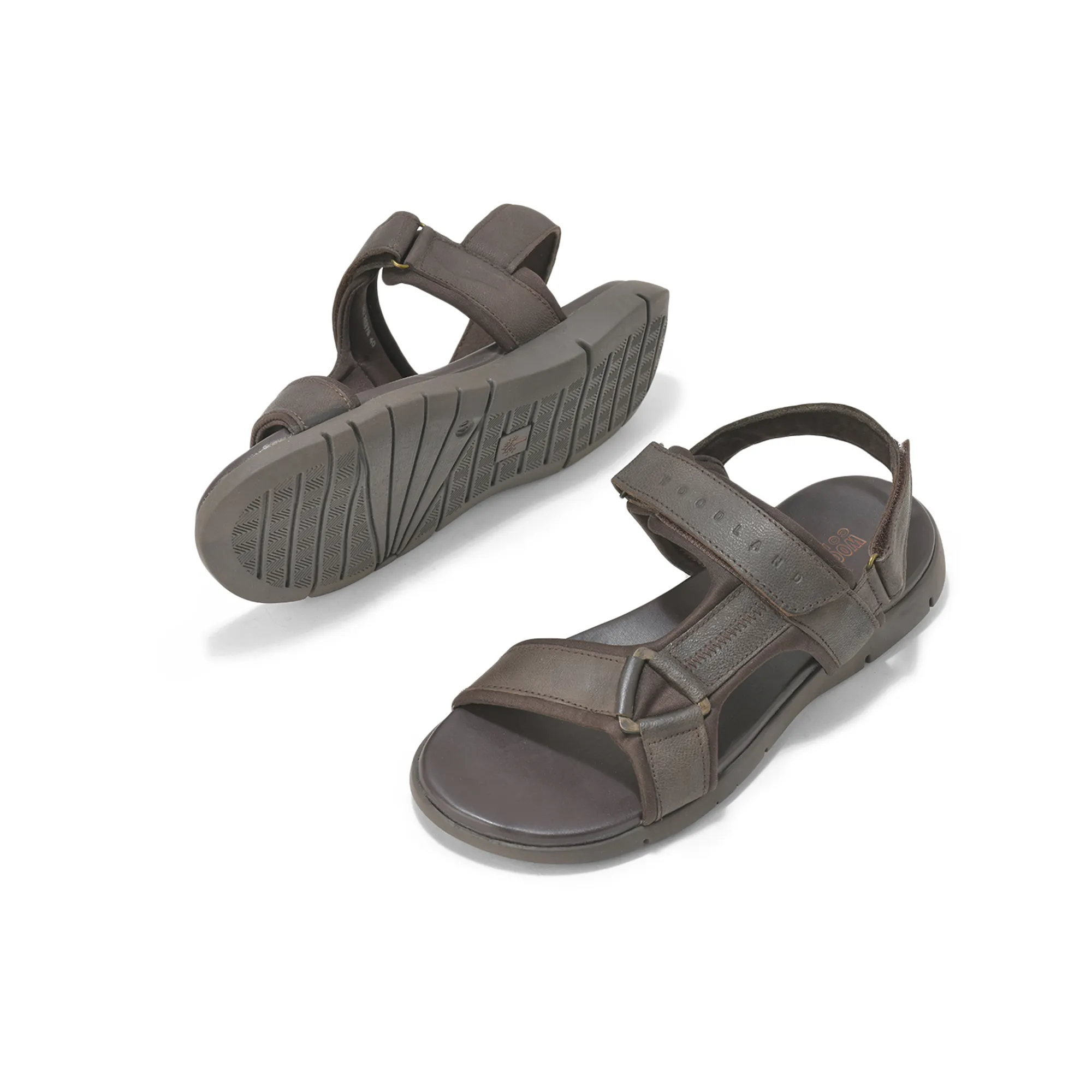 Woodland Men Softy Leather Brown Sandals - Thumbnail 6
