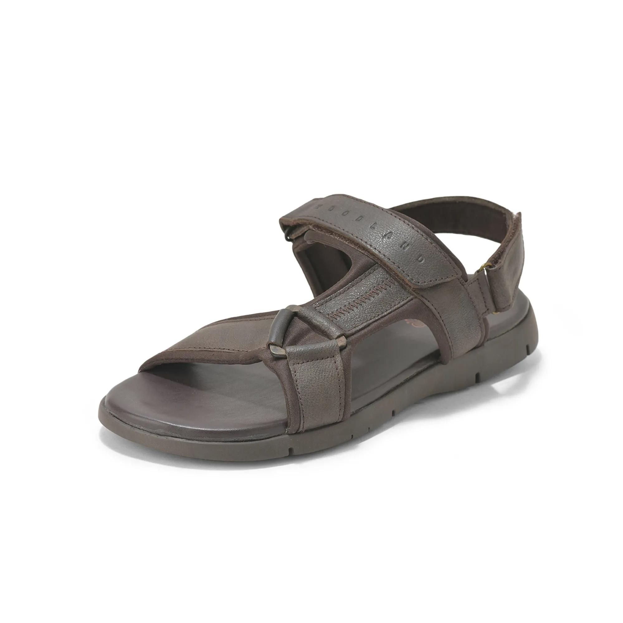 Woodland Men Softy Leather Brown Sandals - Thumbnail 11