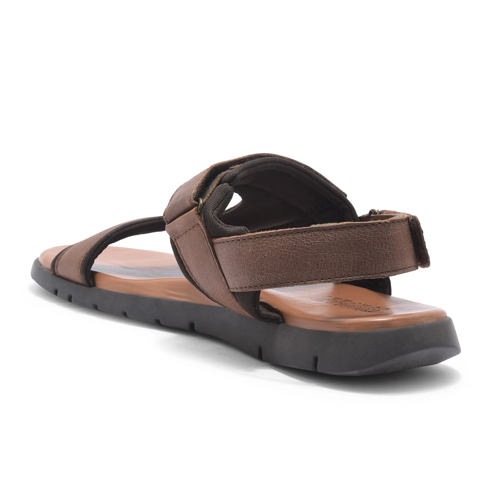 Woodland Men Softy Leather Tan Sandals - Thumbnail 6