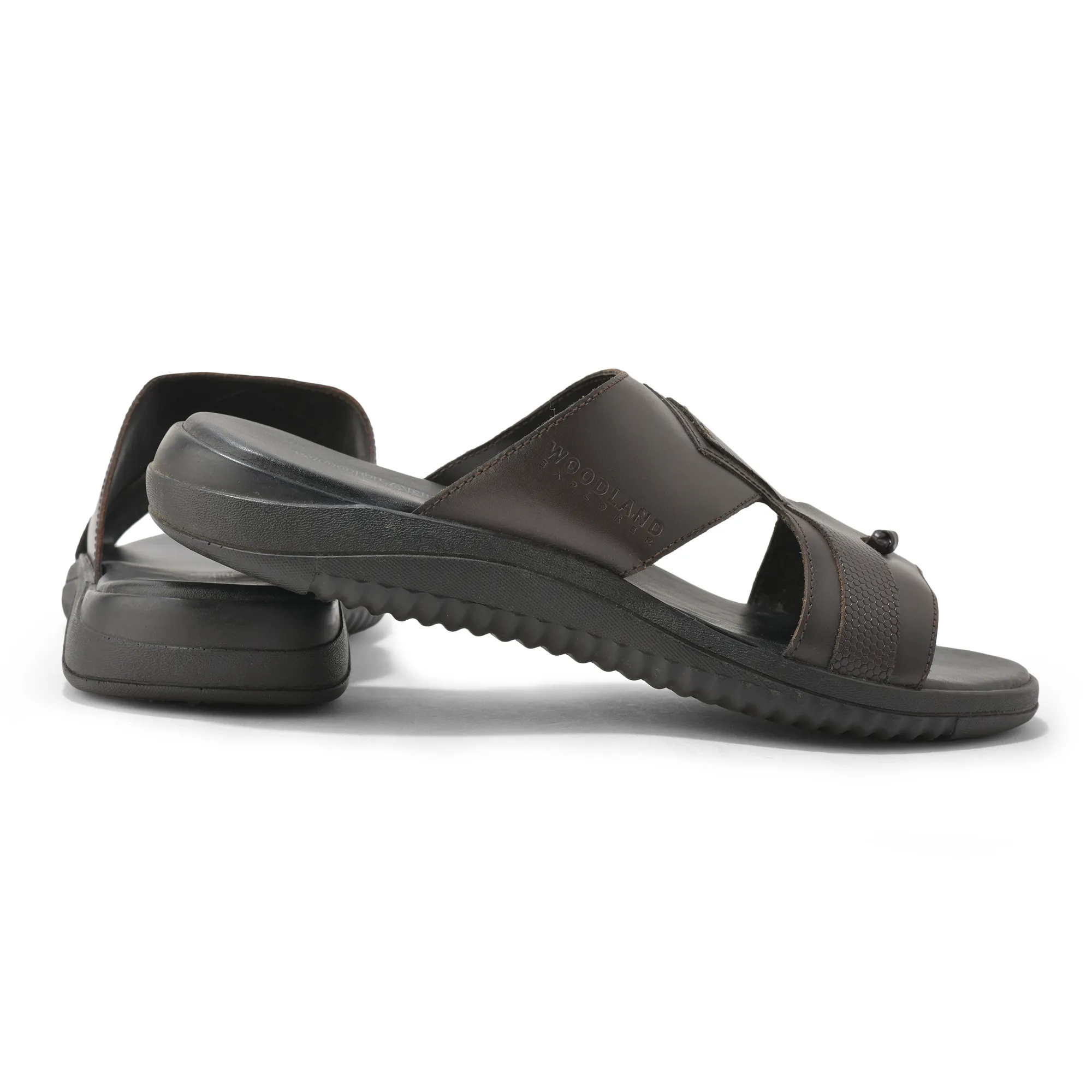 Brown Softy Leather Slippers For Men - Thumbnail 10