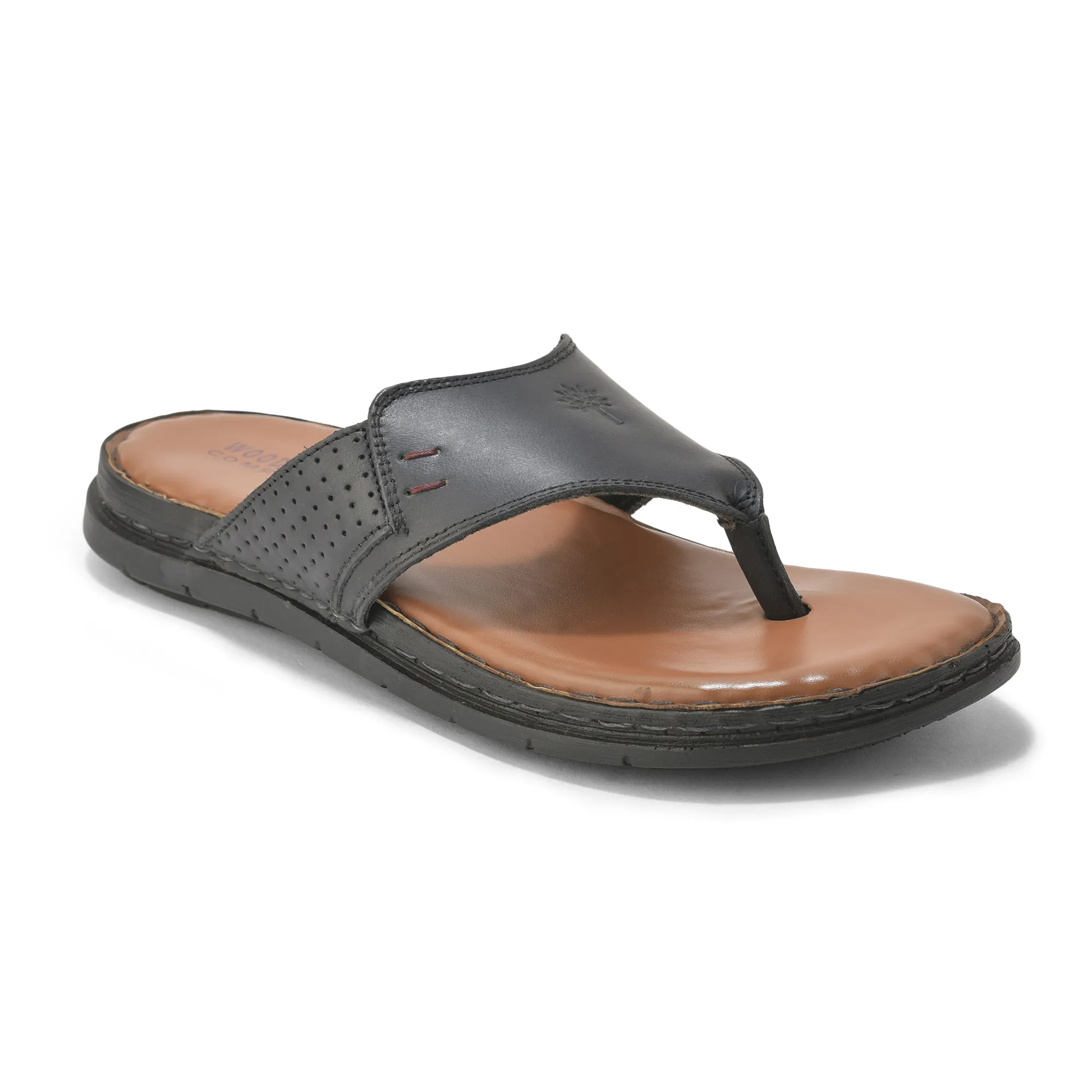 Woodland Black Mens Softy Slipper - Thumbnail 3