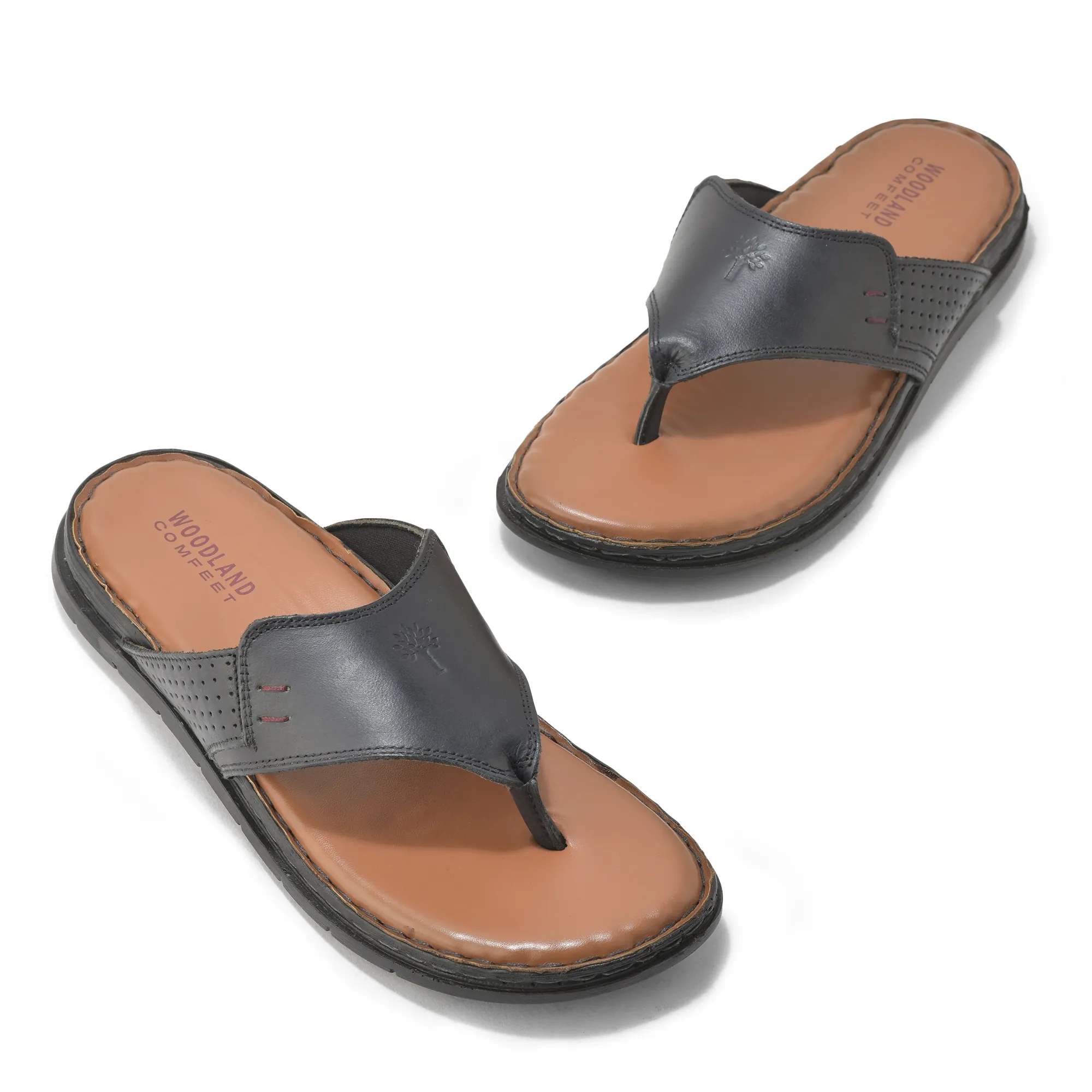 Woodland Black Mens Softy Slipper - Thumbnail 4