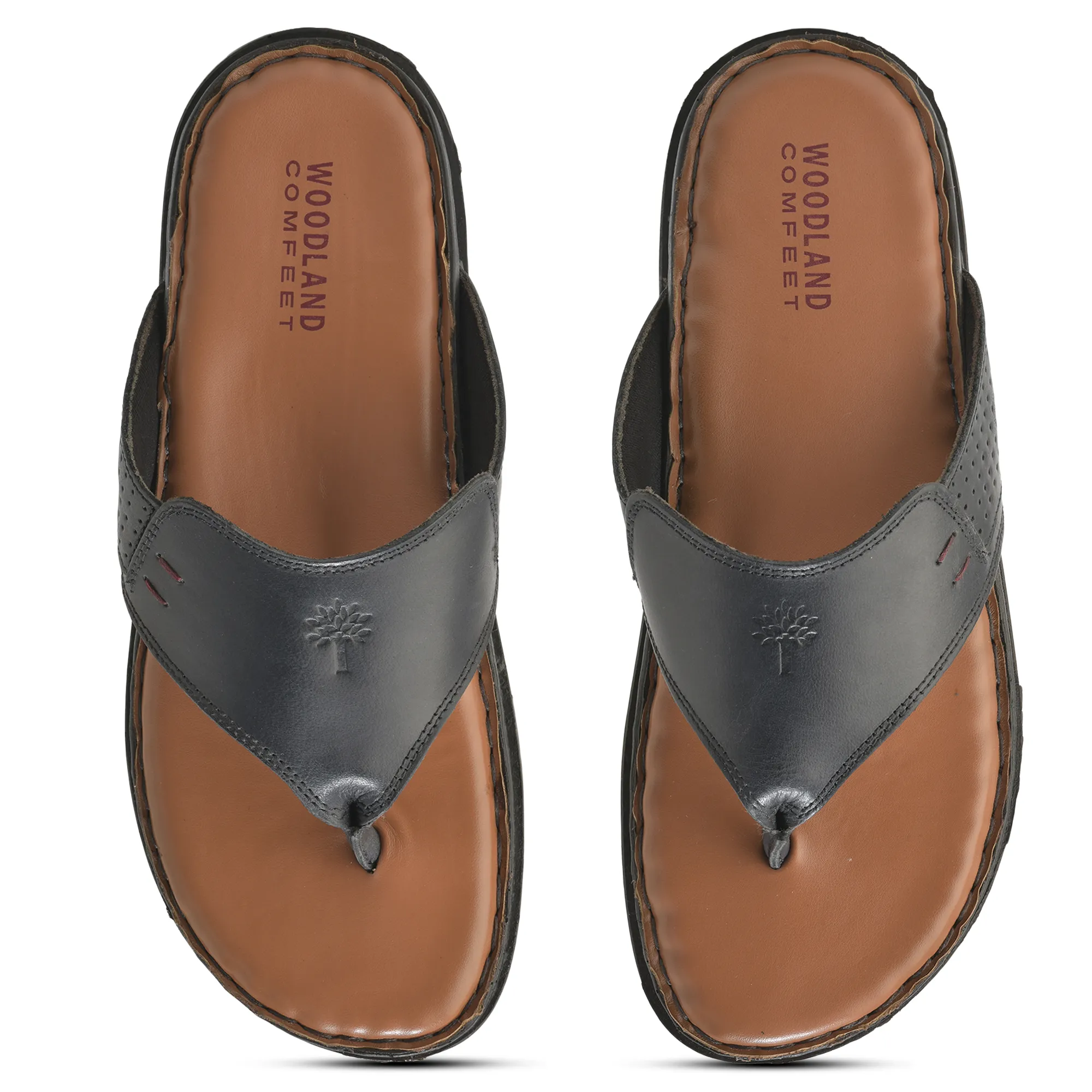 Woodland Black Mens Softy Slipper - Thumbnail 5