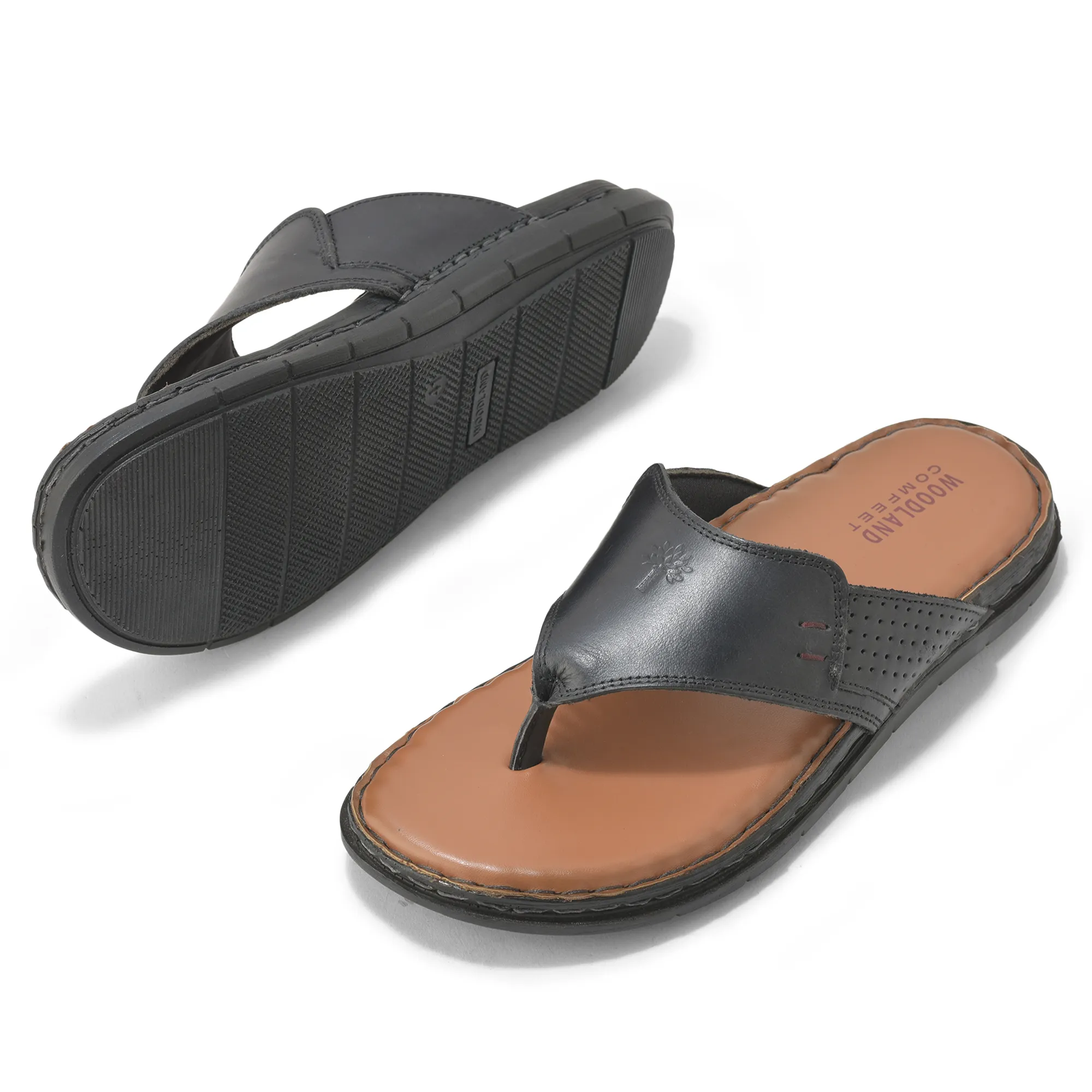 Woodland Black Mens Softy Slipper - Thumbnail 6