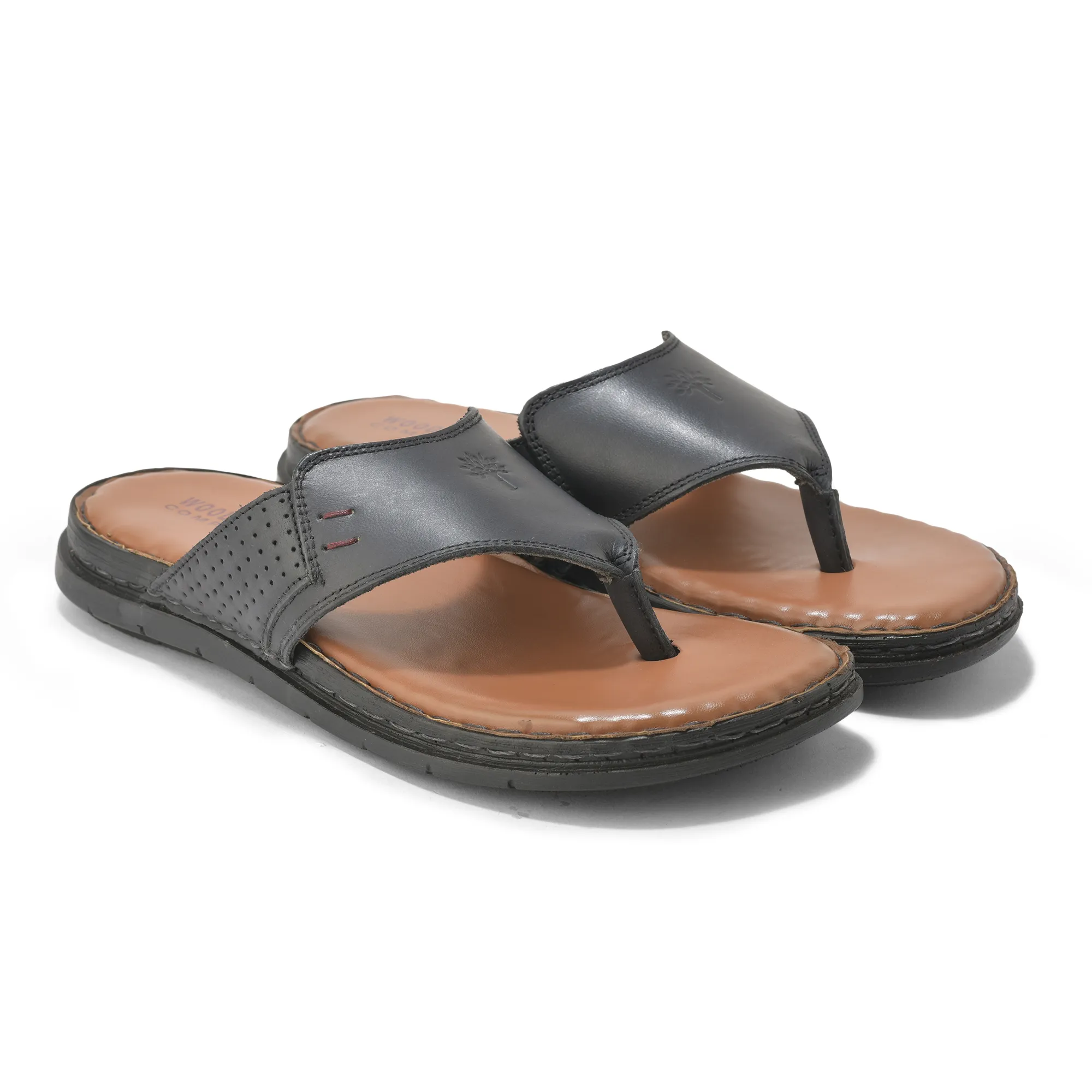 Woodland Black Mens Softy Slipper - Thumbnail 8