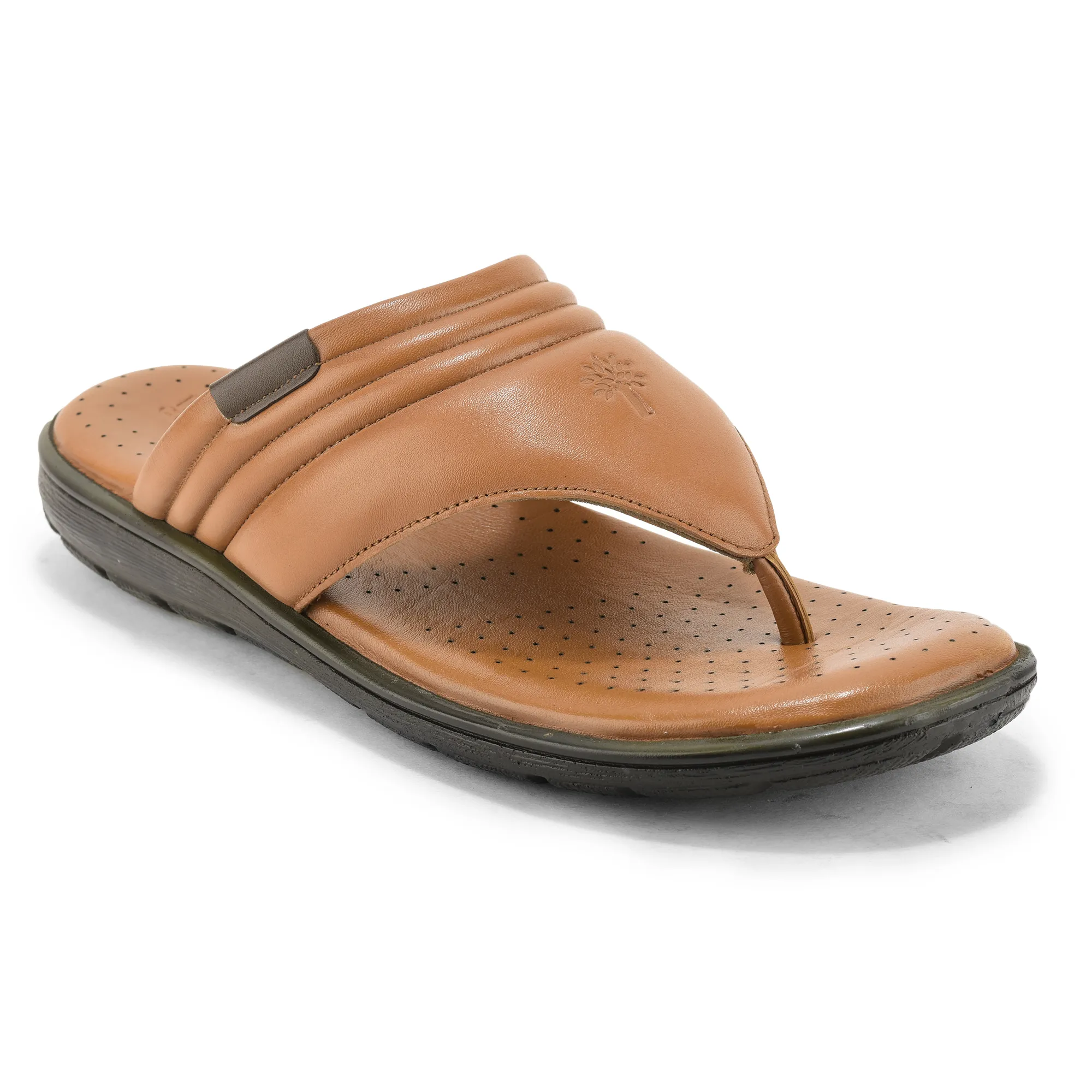 Woodland Men Tan Softy Glide Slippers - Thumbnail 4