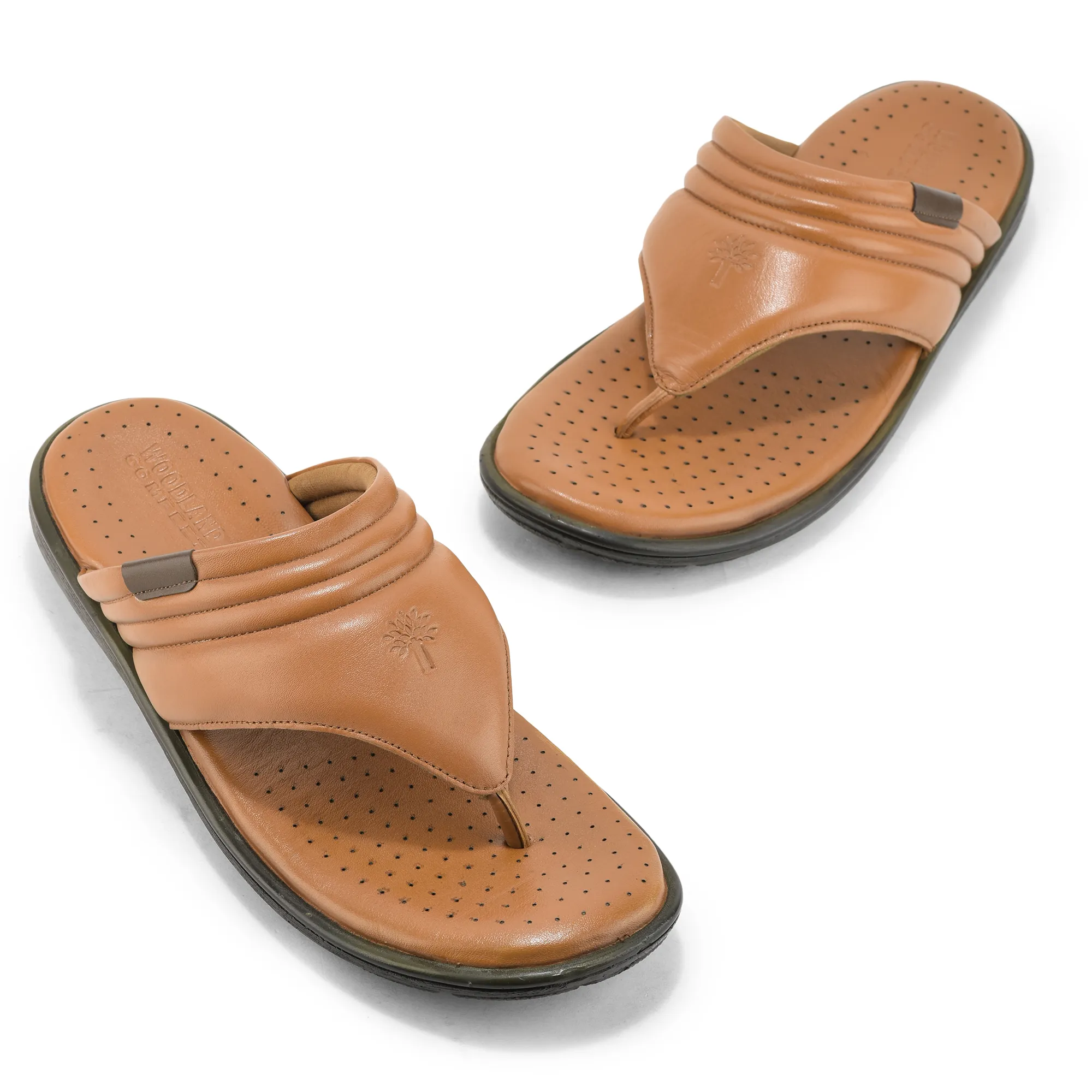 Woodland Men Tan Softy Glide Slippers - Thumbnail 5