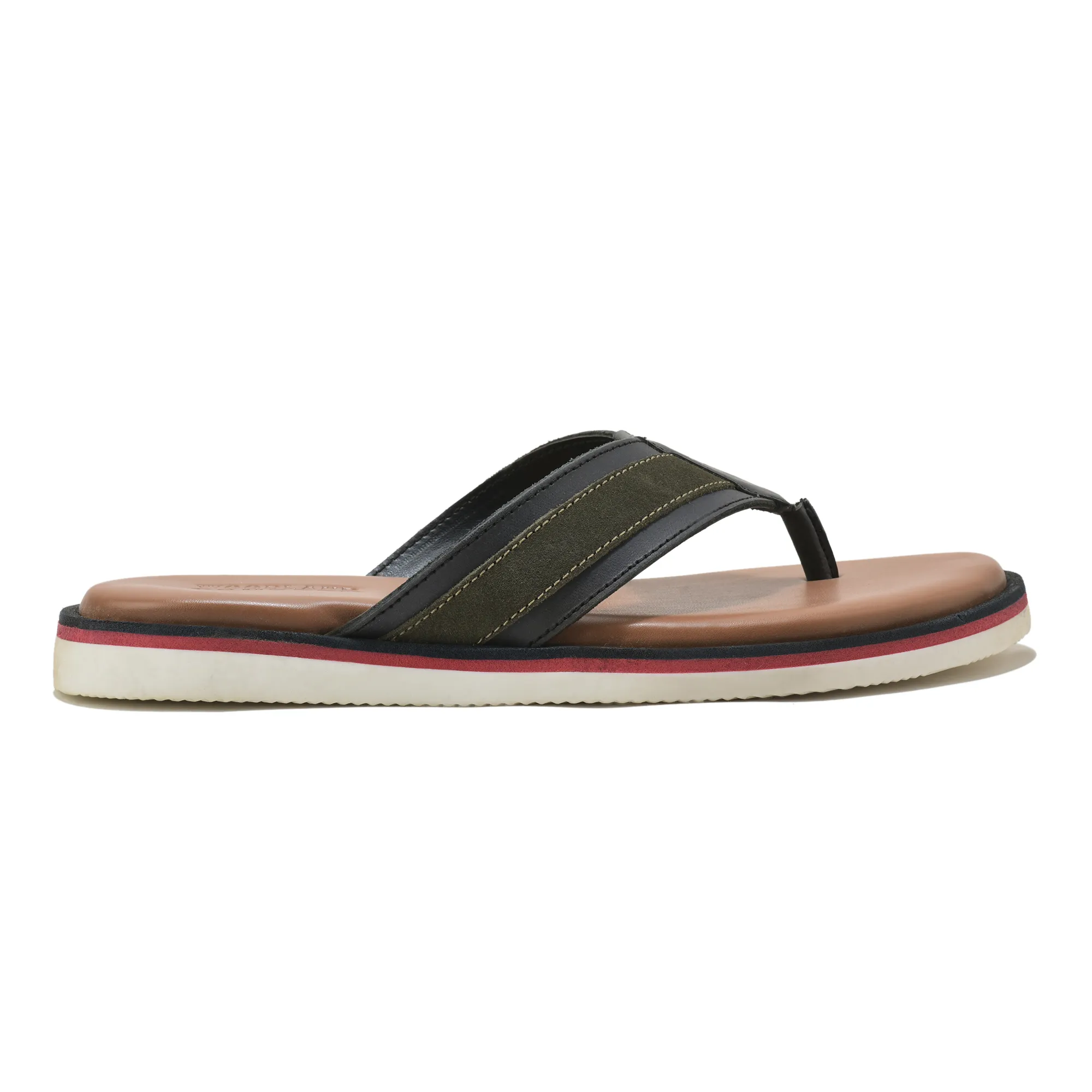 Woodland Black DriftWalk Softy Leather Slippers for Men - Thumbnail 2