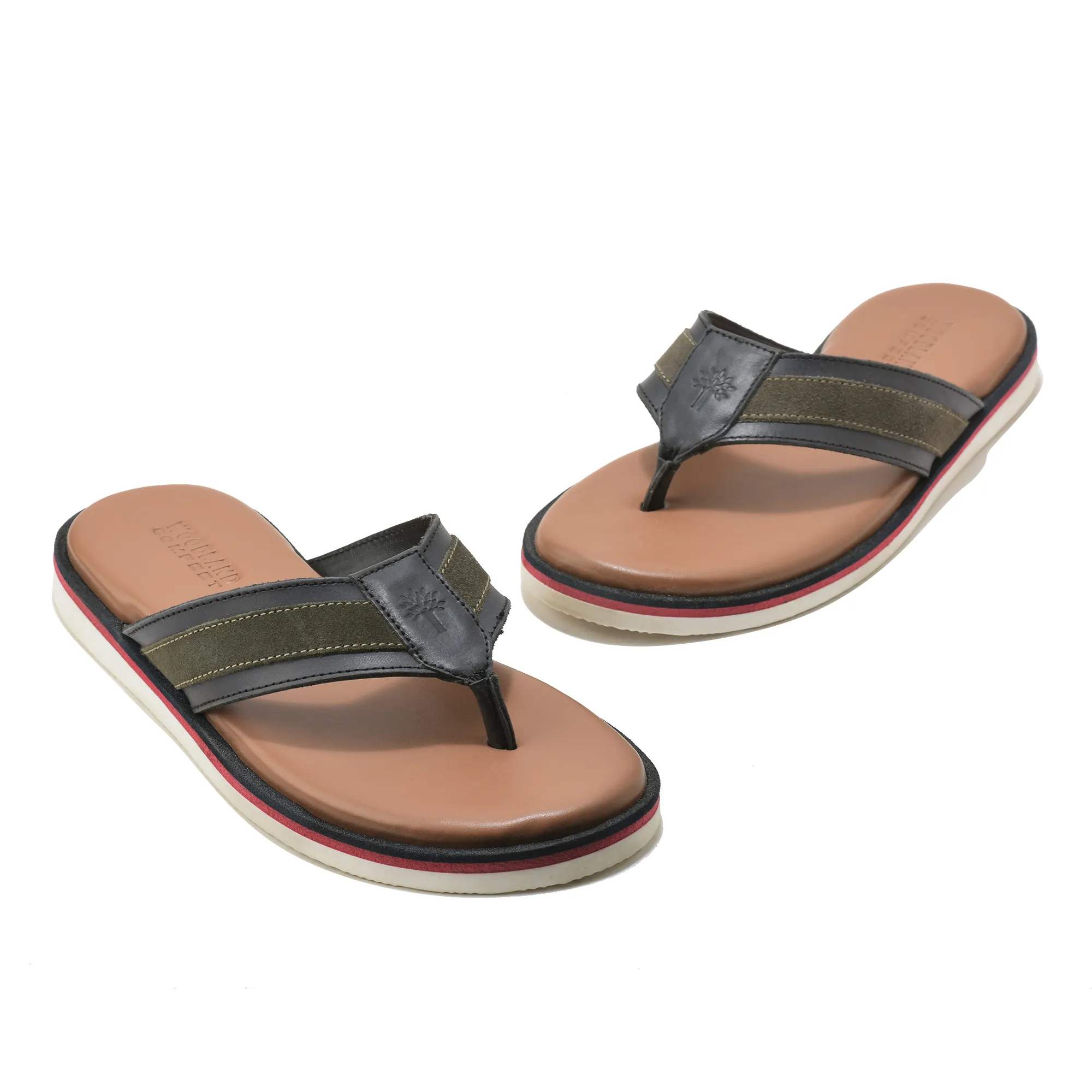 Woodland Black DriftWalk Softy Leather Slippers for Men - Thumbnail 4