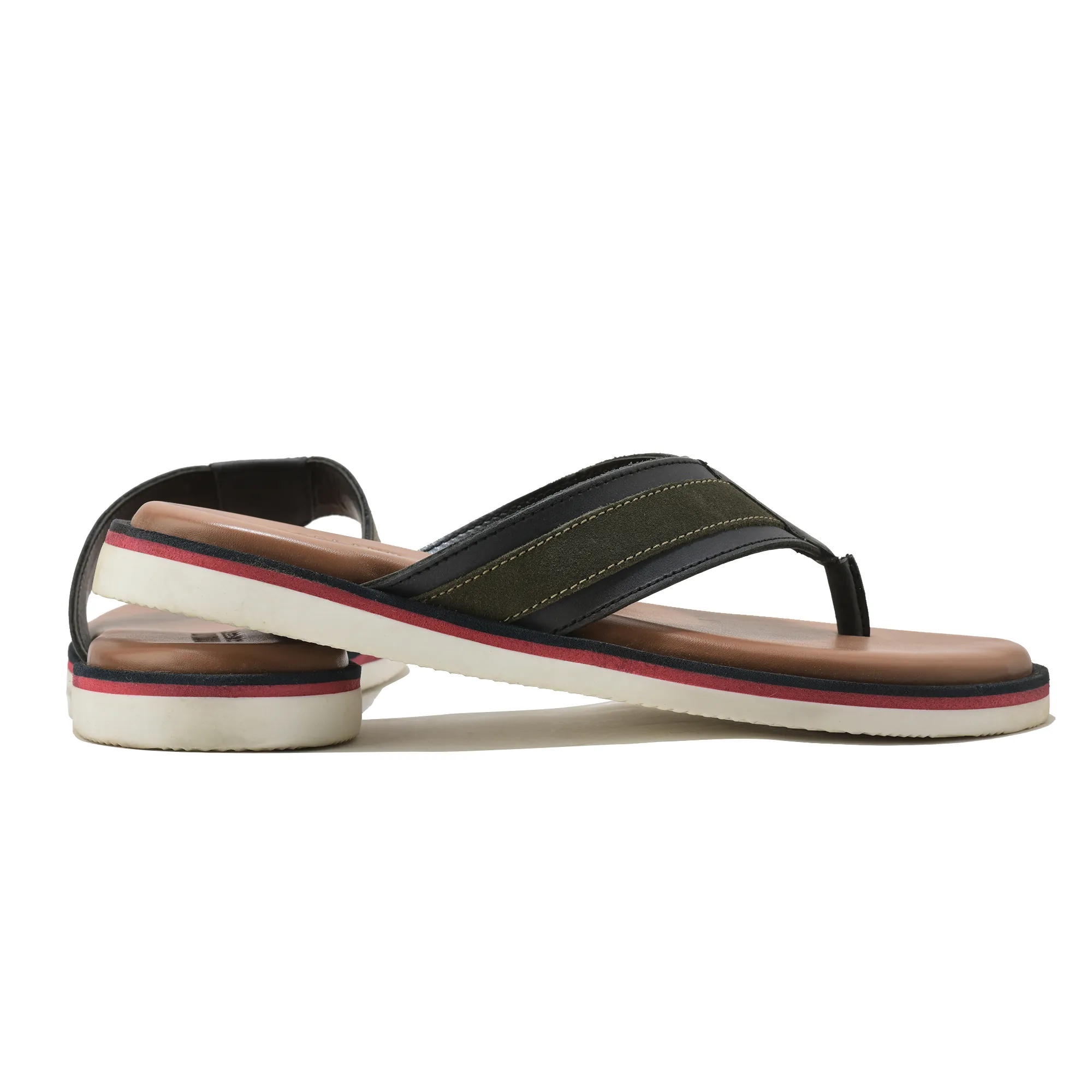 Woodland Black DriftWalk Softy Leather Slippers for Men - Thumbnail 10