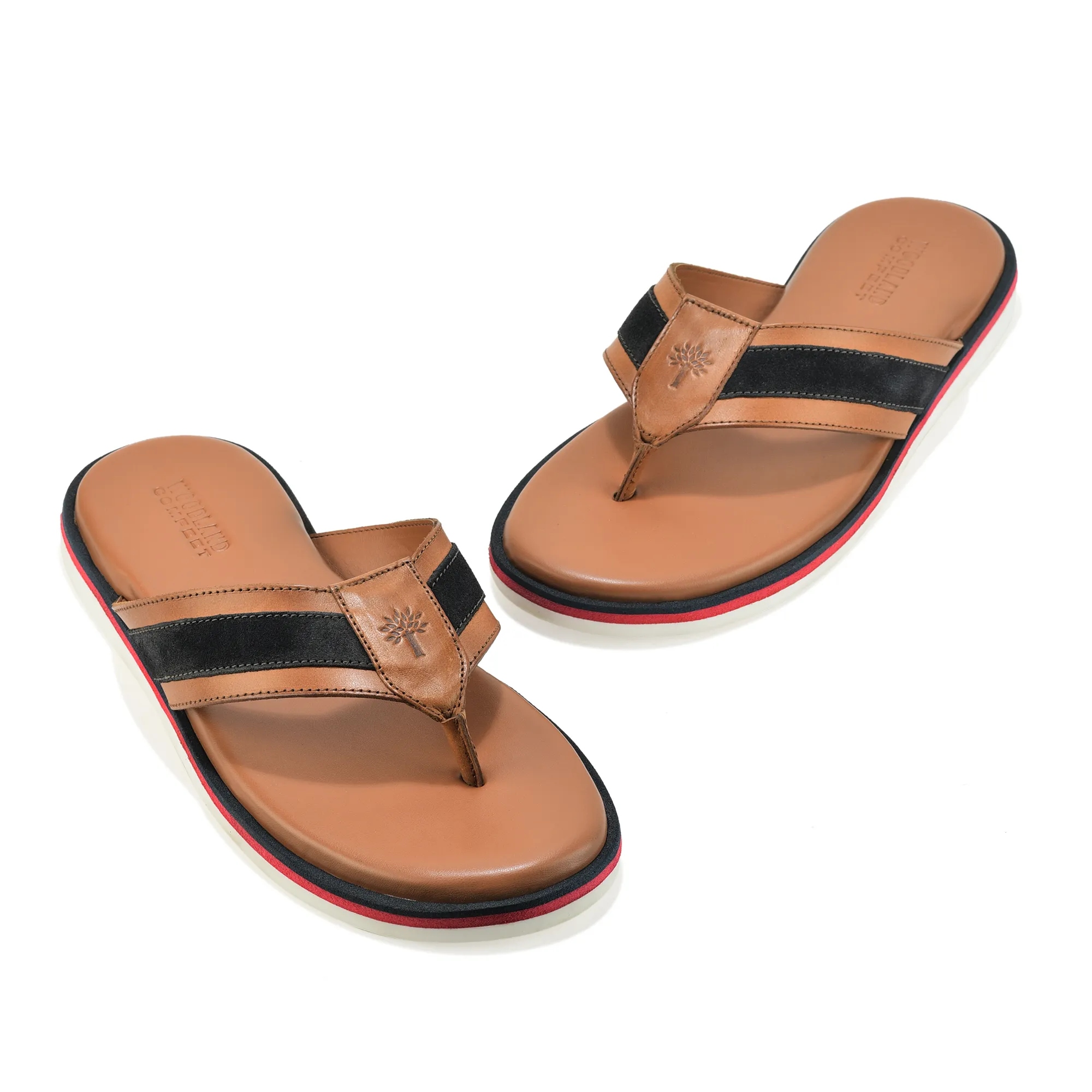 Woodland Tan DriftWalk Softy Leather Slippers for Men - Thumbnail 4