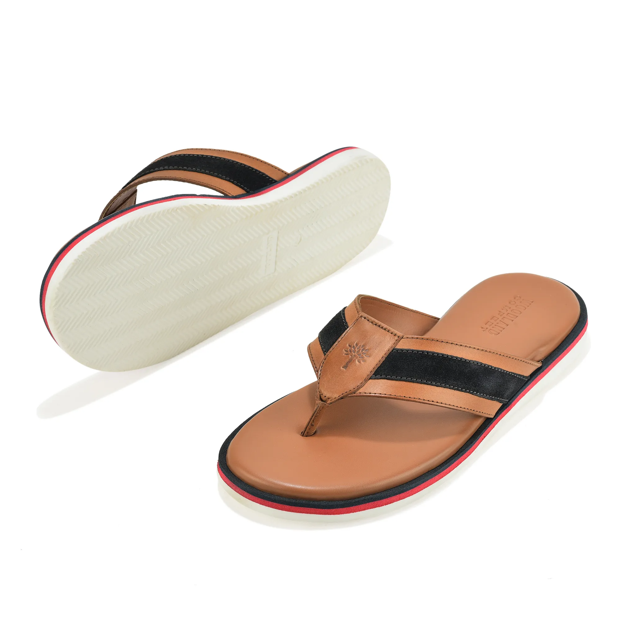Woodland Tan DriftWalk Softy Leather Slippers for Men - Thumbnail 6