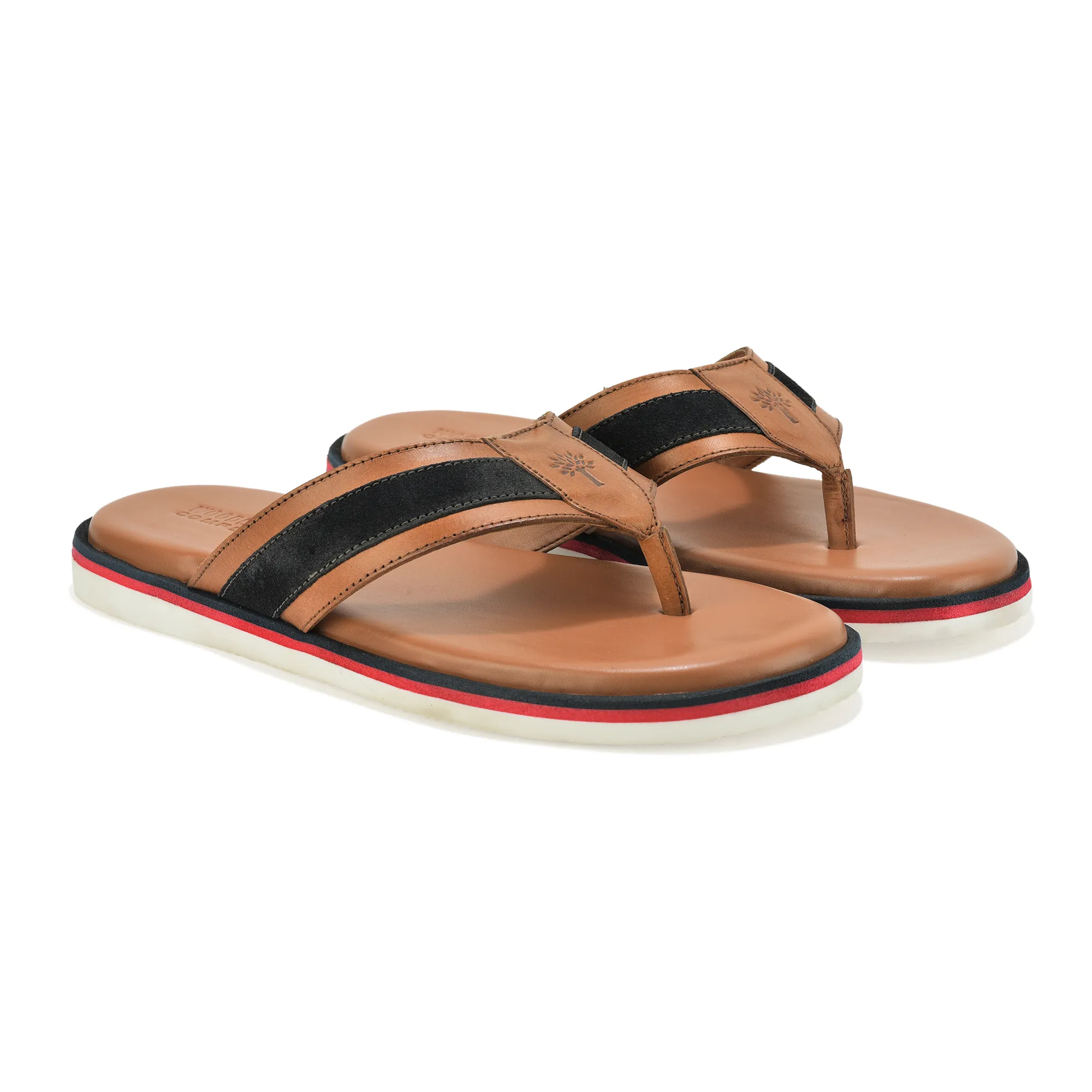 Woodland Tan DriftWalk Softy Leather Slippers for Men - Thumbnail 8