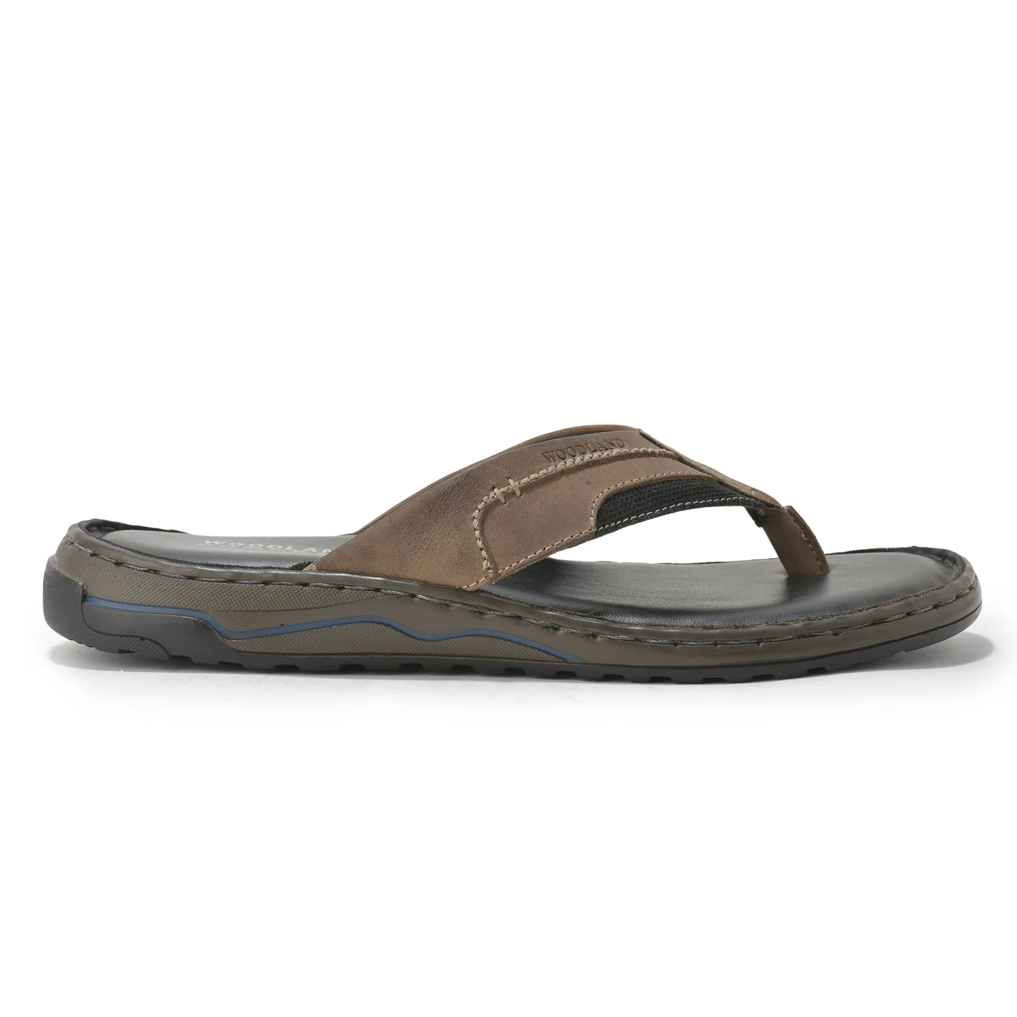 Woodland Men’S Black Leather Everyday Slippers - Thumbnail 2