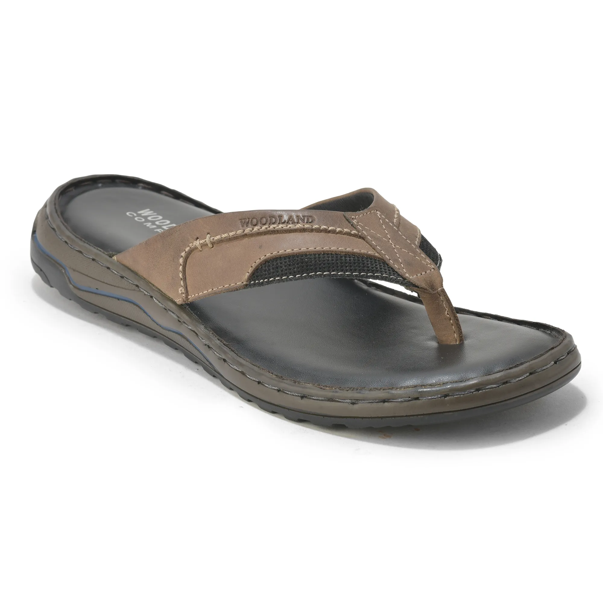 Woodland Men’S Black Leather Everyday Slippers - Thumbnail 3