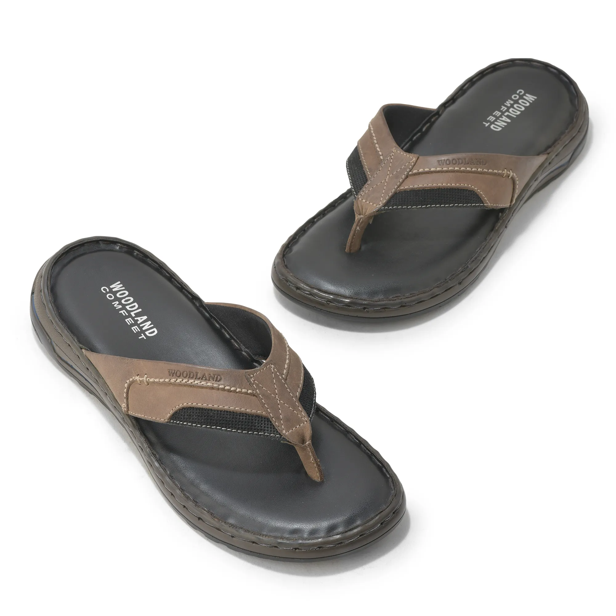 Woodland Men’S Black Leather Everyday Slippers - Thumbnail 4