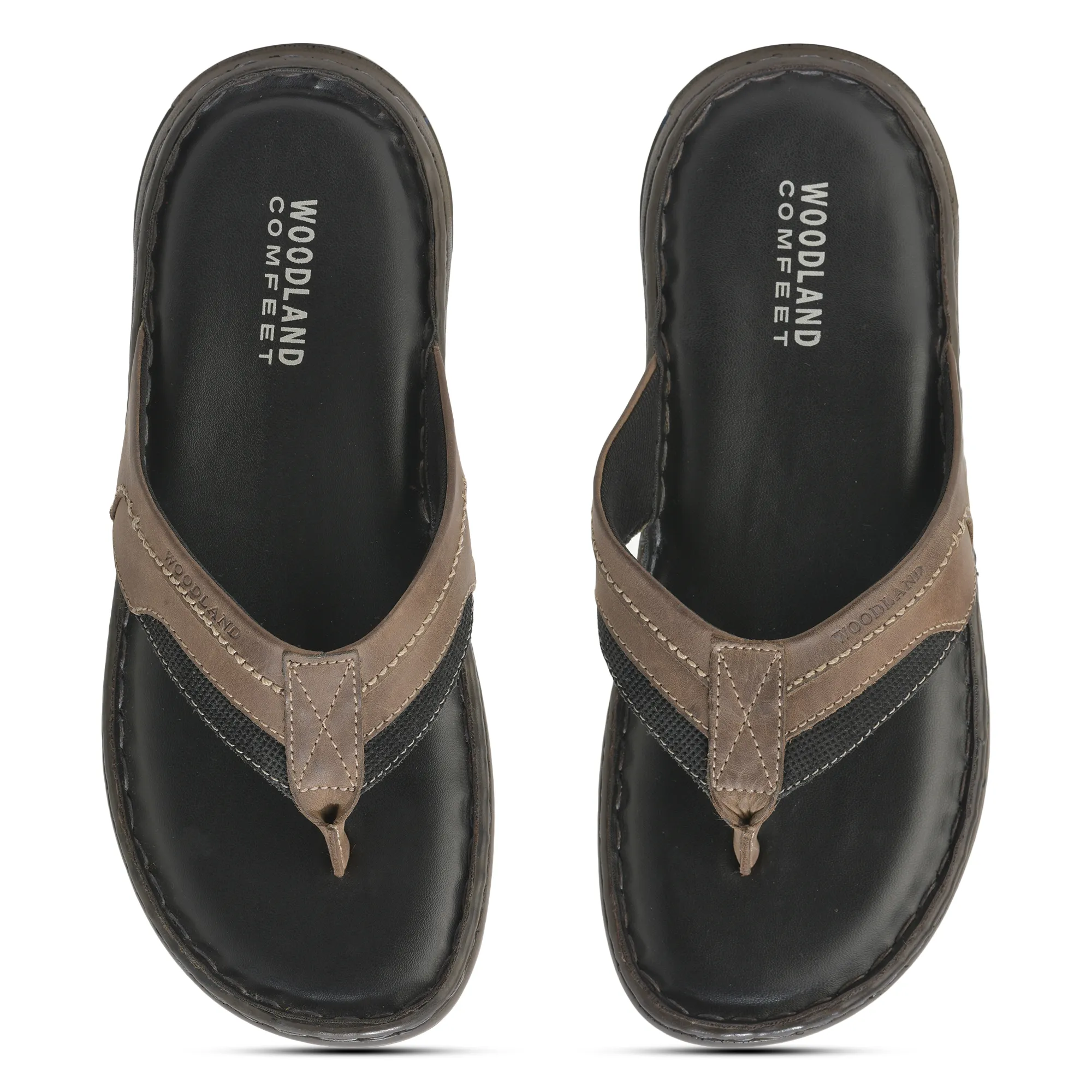Woodland Men’S Black Leather Everyday Slippers - Thumbnail 5