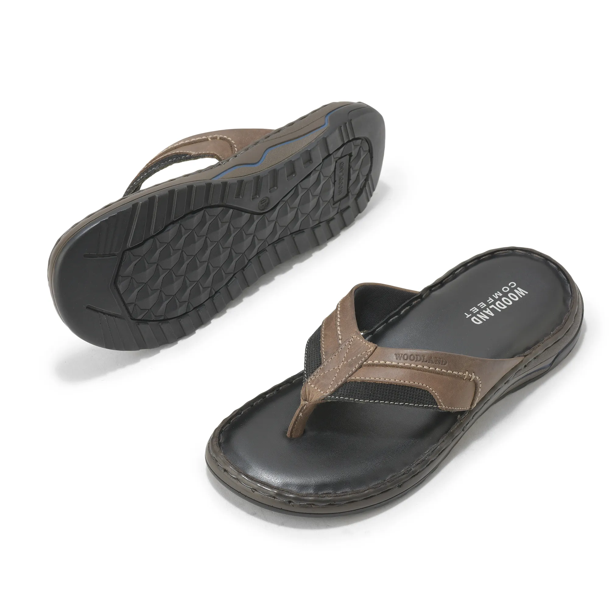 Woodland Men’S Black Leather Everyday Slippers - Thumbnail 6