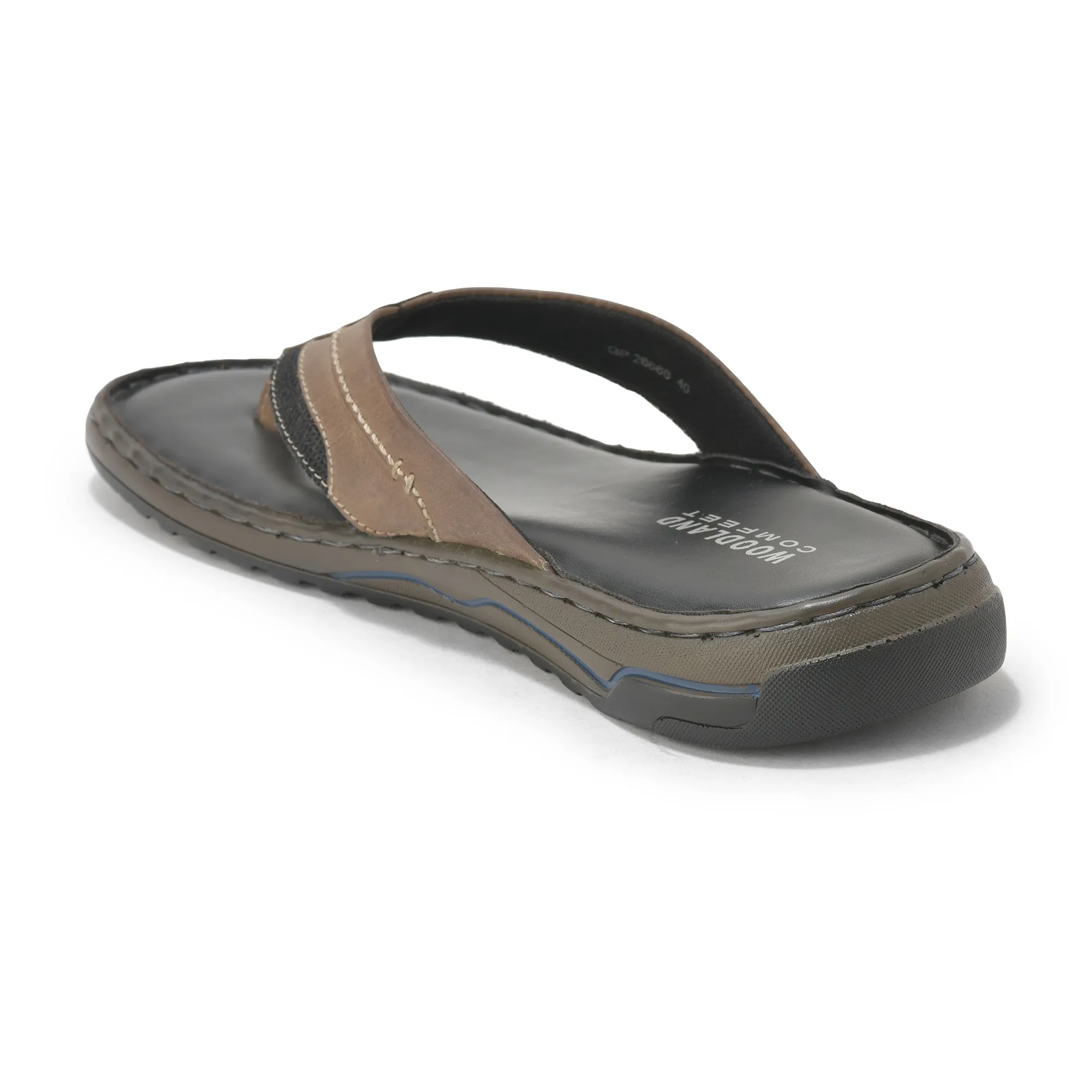 Woodland Men’S Black Leather Everyday Slippers - Thumbnail 7