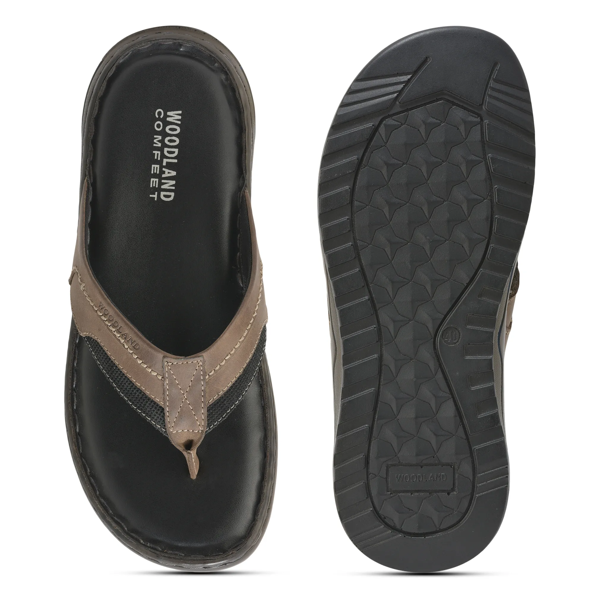 Woodland Men’S Black Leather Everyday Slippers - Thumbnail 9