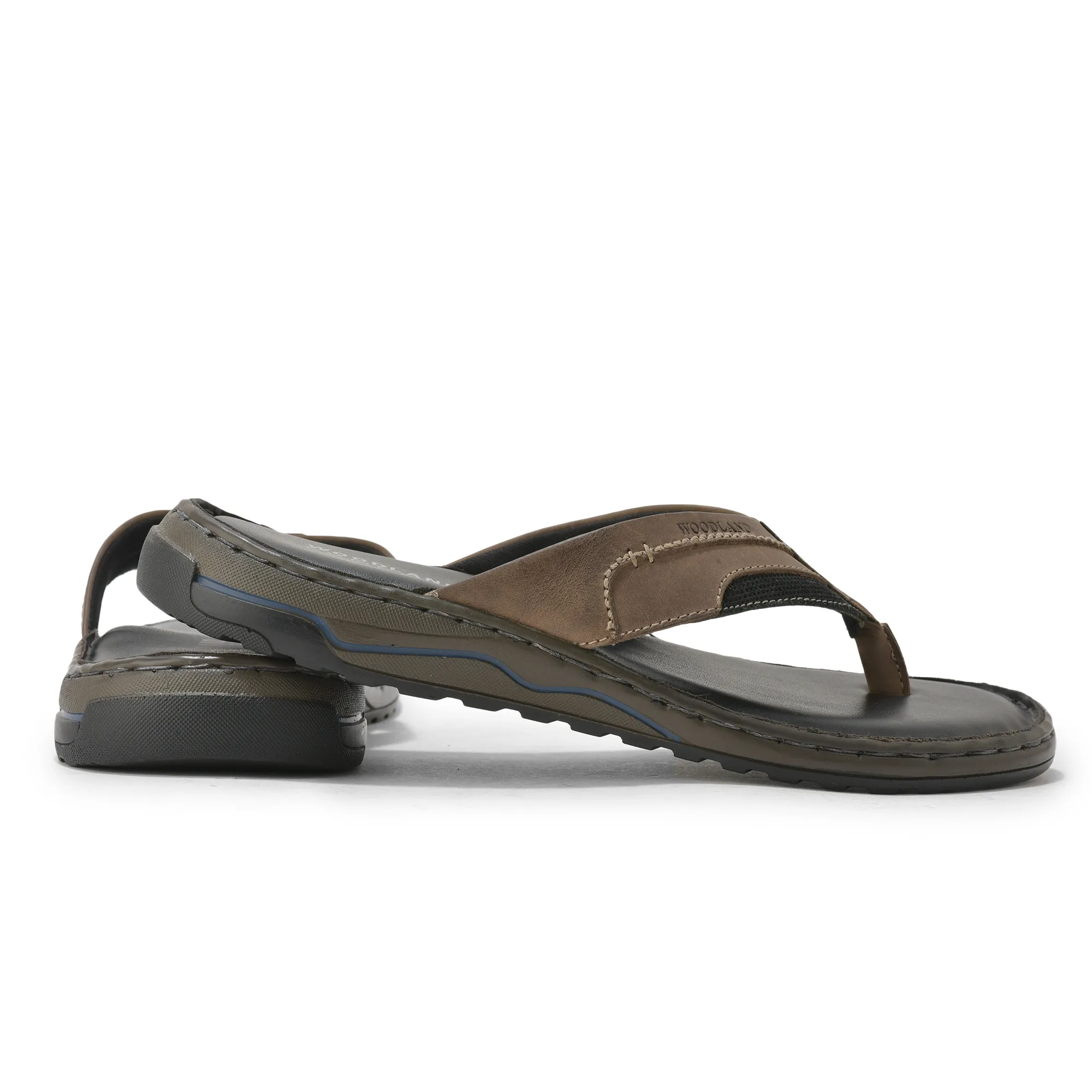 Woodland Men’S Black Leather Everyday Slippers - Thumbnail 10