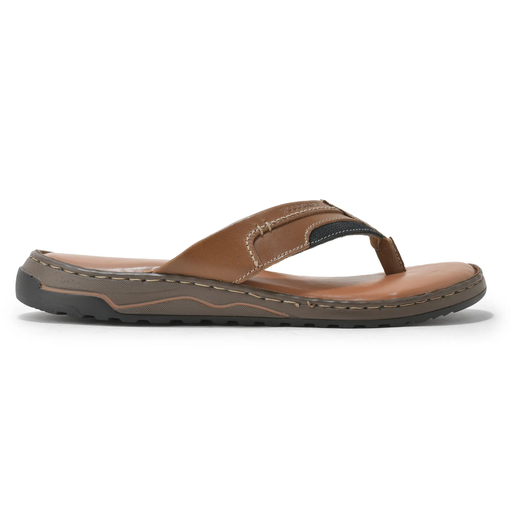 Woodland Men’S Tan Leather Everyday Slippers - Thumbnail 2