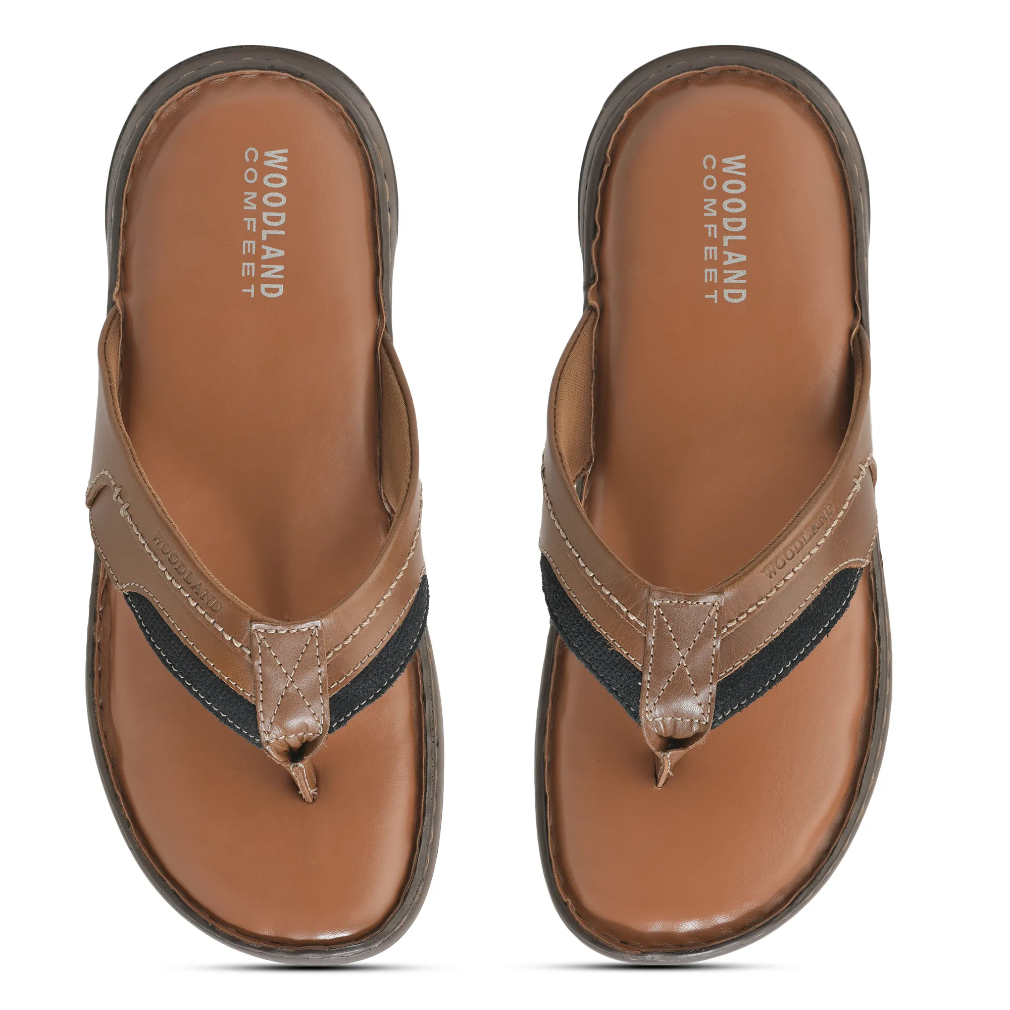 Woodland Men’S Tan Leather Everyday Slippers - Thumbnail 5