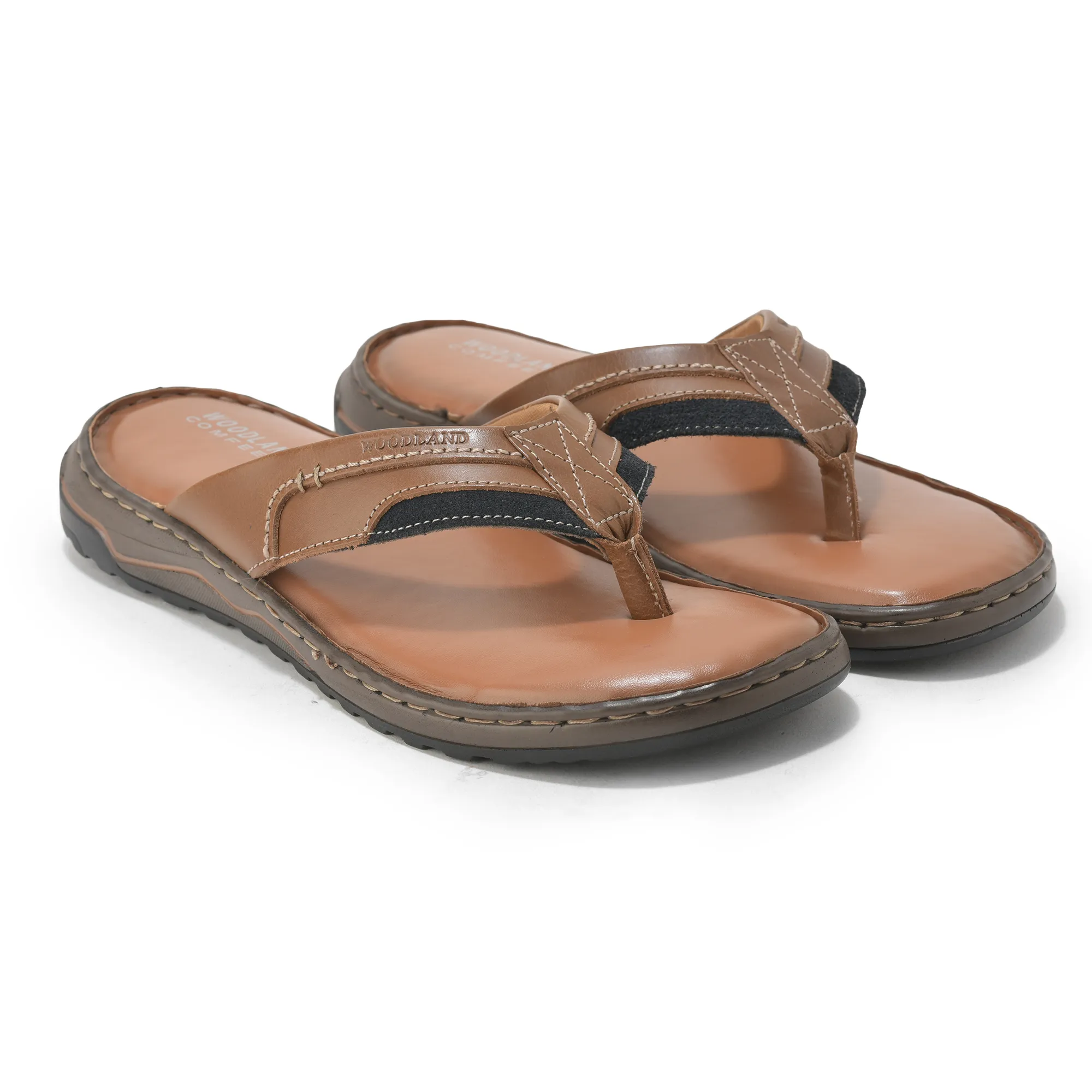 Woodland Men’S Tan Leather Everyday Slippers - Thumbnail 8