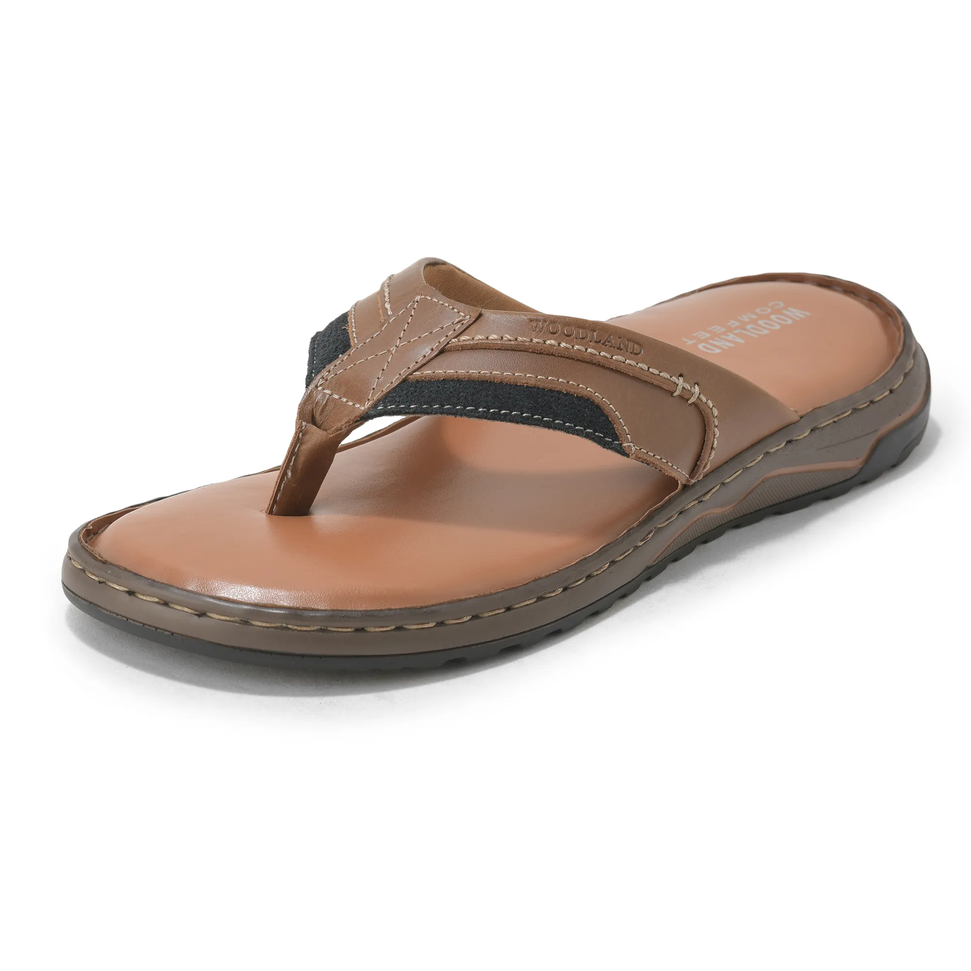 Woodland Men’S Tan Leather Everyday Slippers - Thumbnail 11