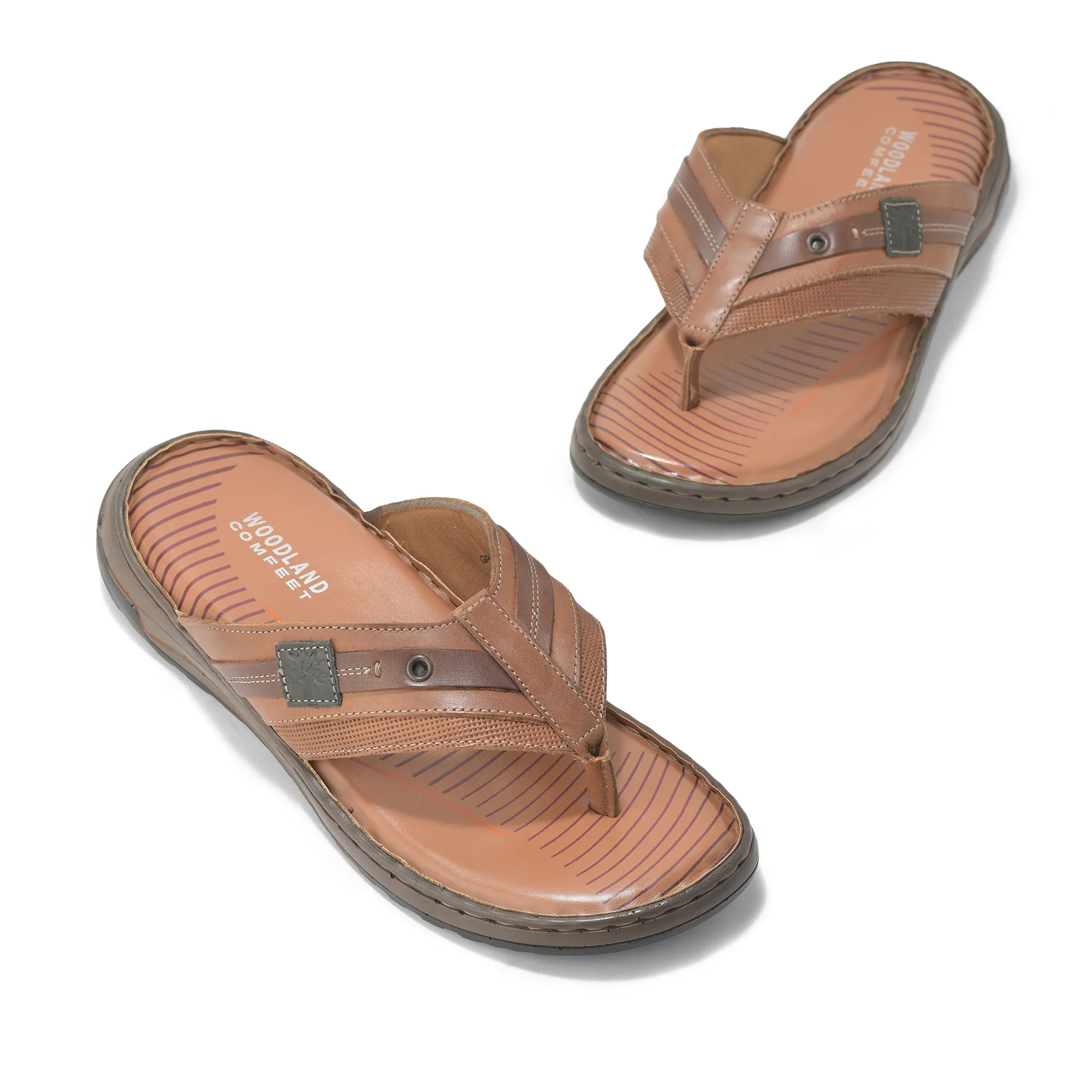 Woodland Men’s Tan Classic Ease Slippers - Thumbnail 4