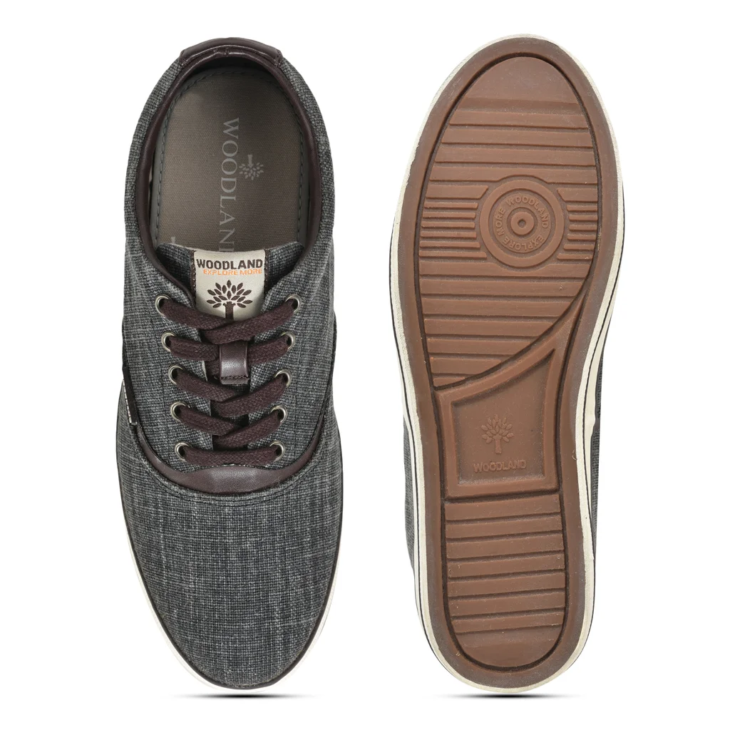 Black lace-up canvas shoes for men - Thumbnail 7