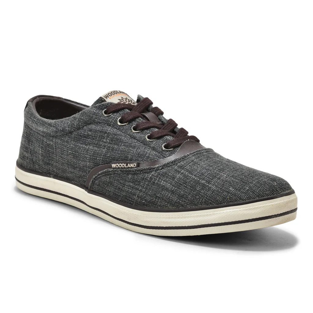 Black lace-up canvas shoes for men - Thumbnail 8