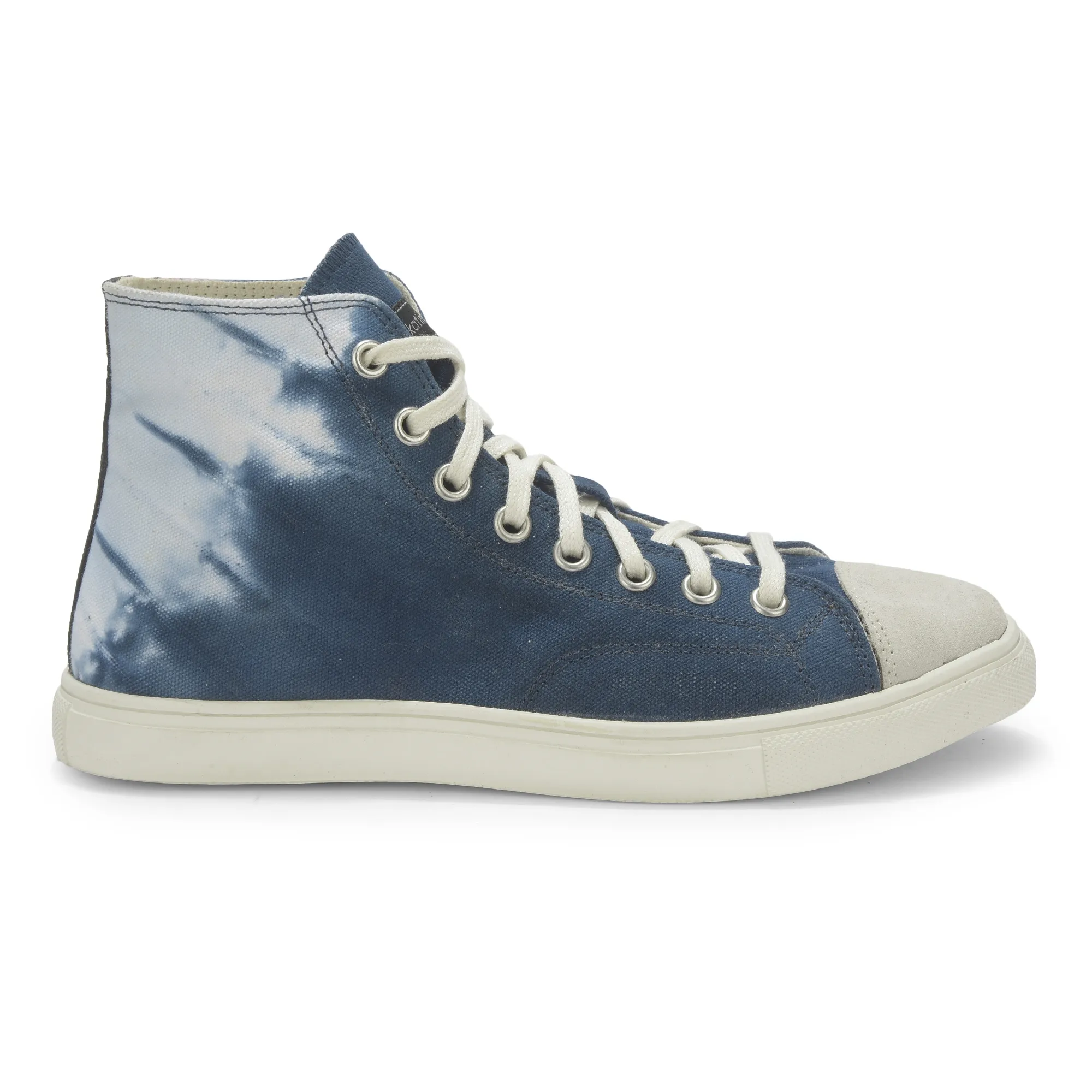 Navy/White Canvas Sneaker for Men - Thumbnail 2