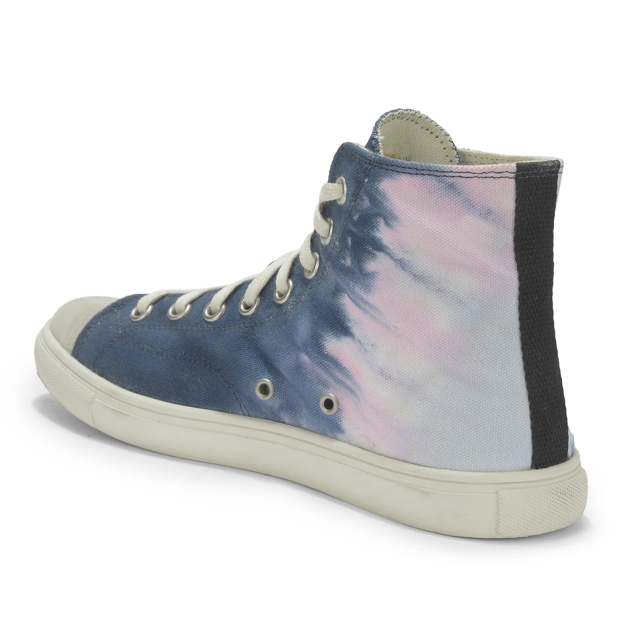 Navy/White Canvas Sneaker for Men - Thumbnail 7