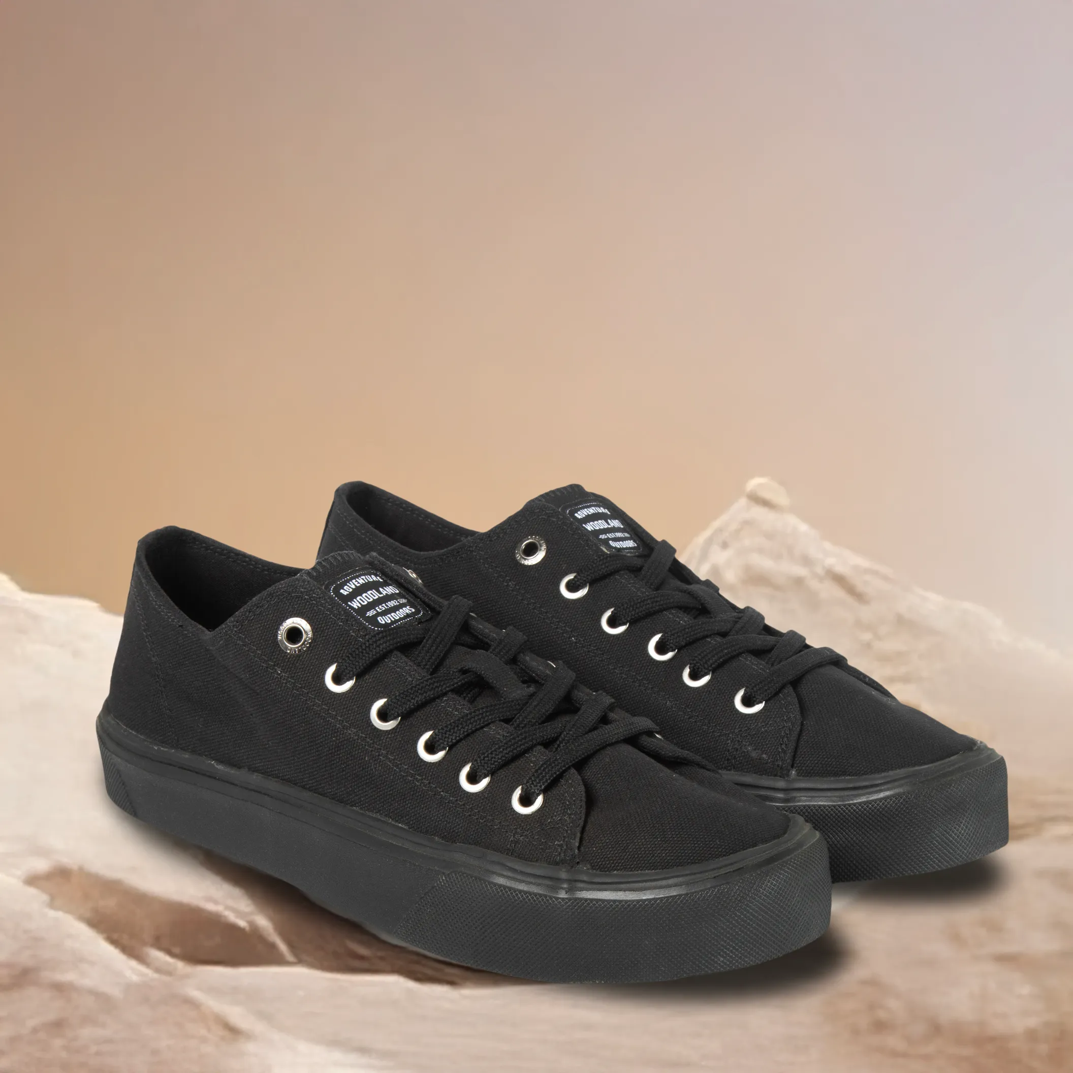 woodland-black-canvas-everyday-lace-casuals