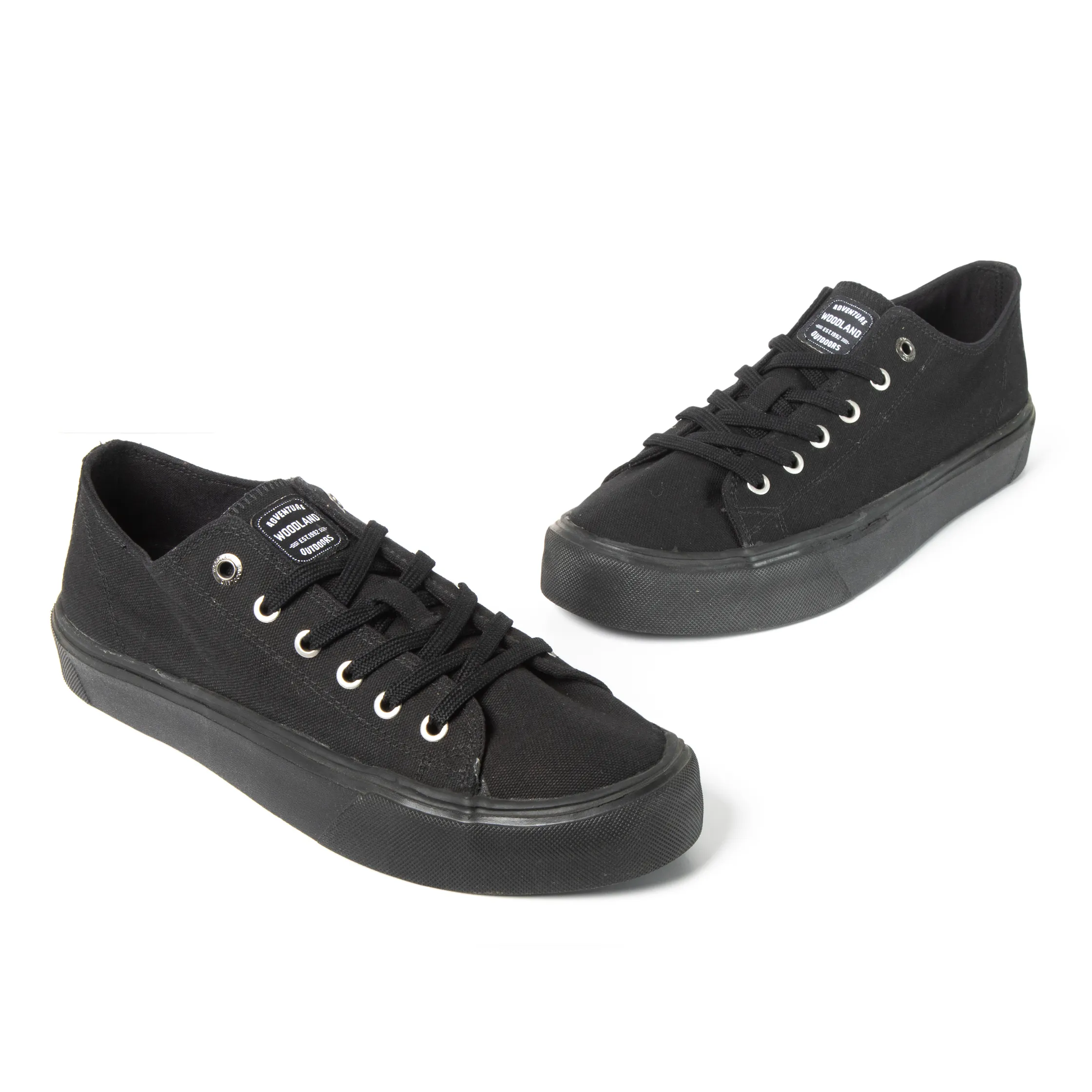 Woodland Black Canvas Everyday Lace Casuals - Thumbnail 5