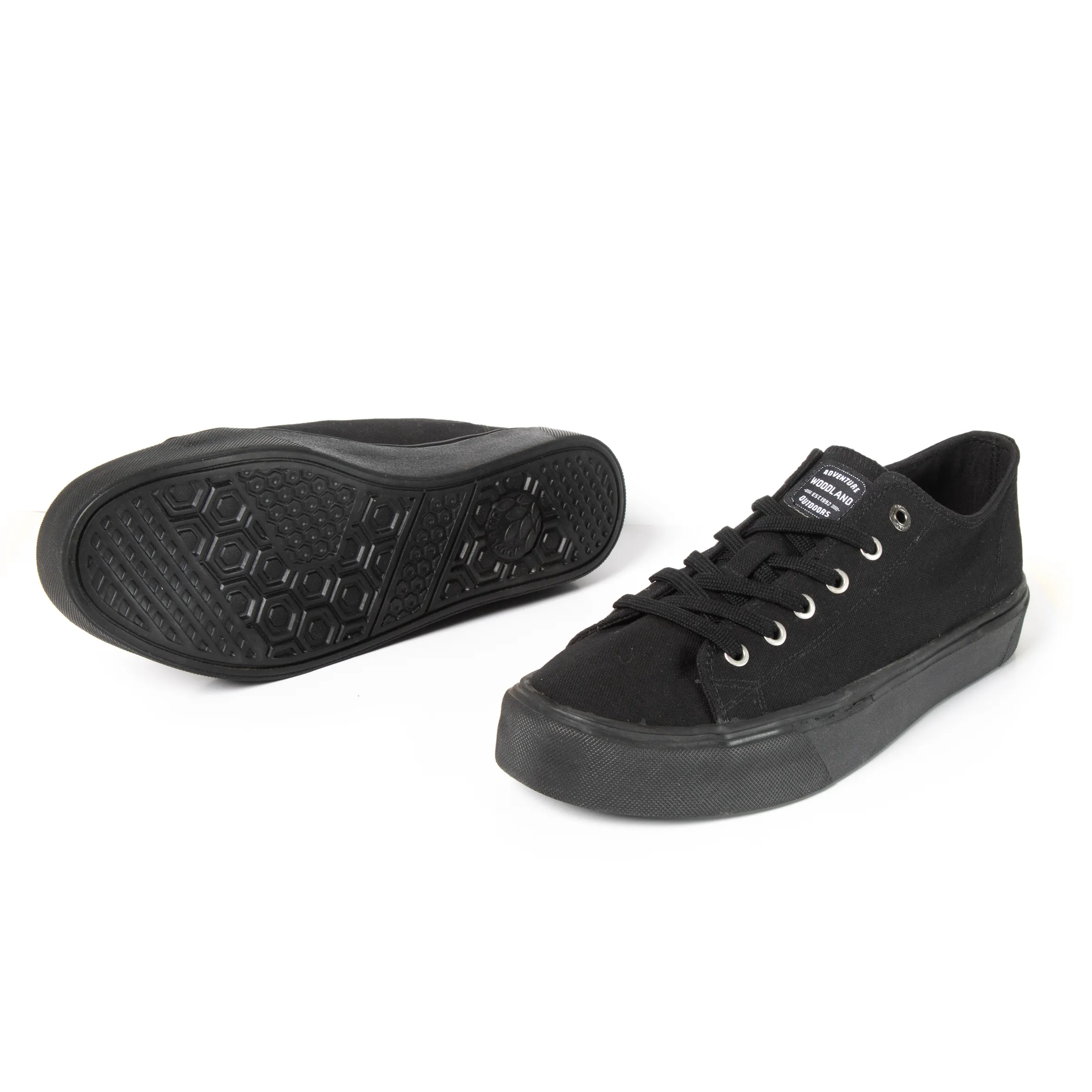 Woodland Black Canvas Everyday Lace Casuals - Thumbnail 7