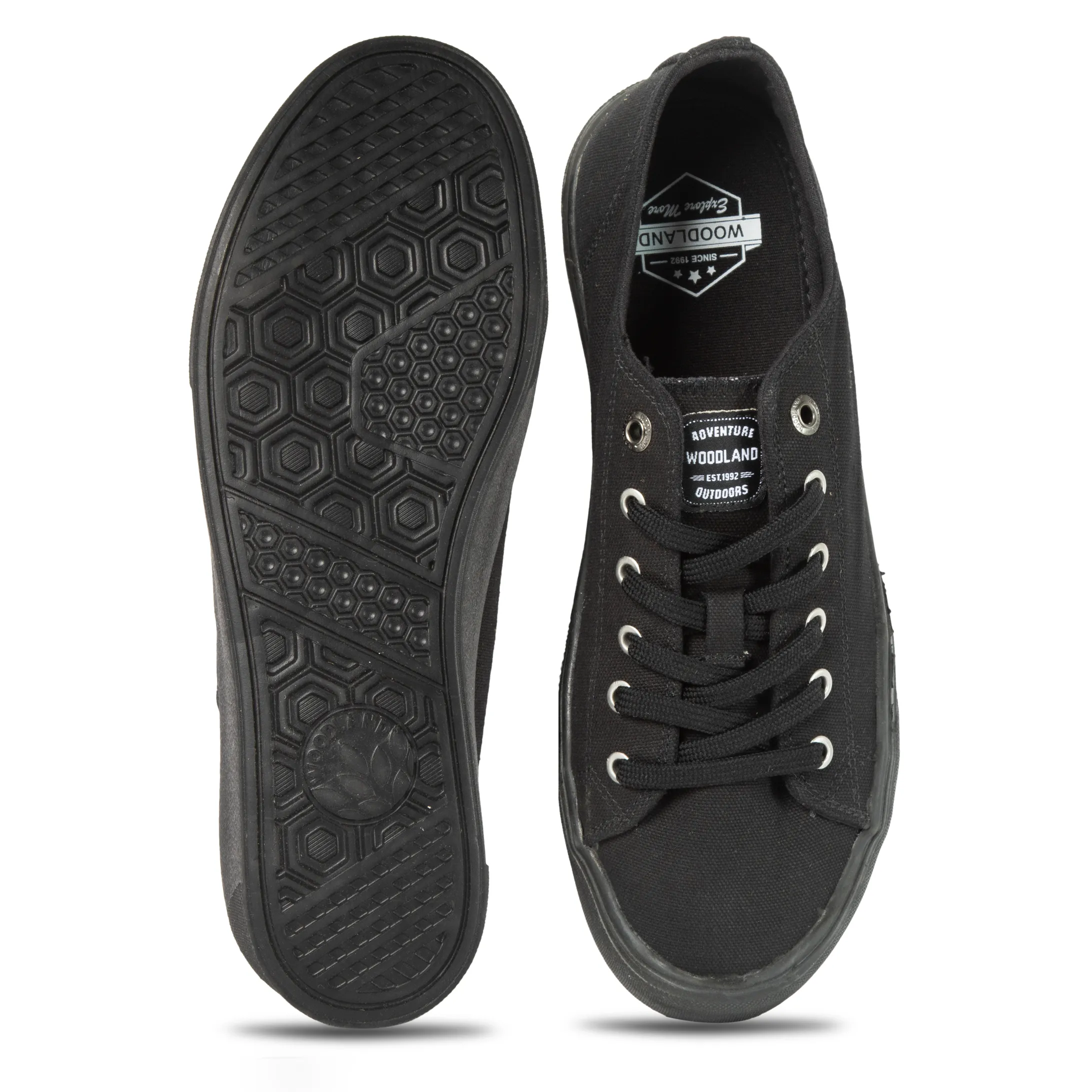 Woodland Black Canvas Everyday Lace Casuals - Thumbnail 9