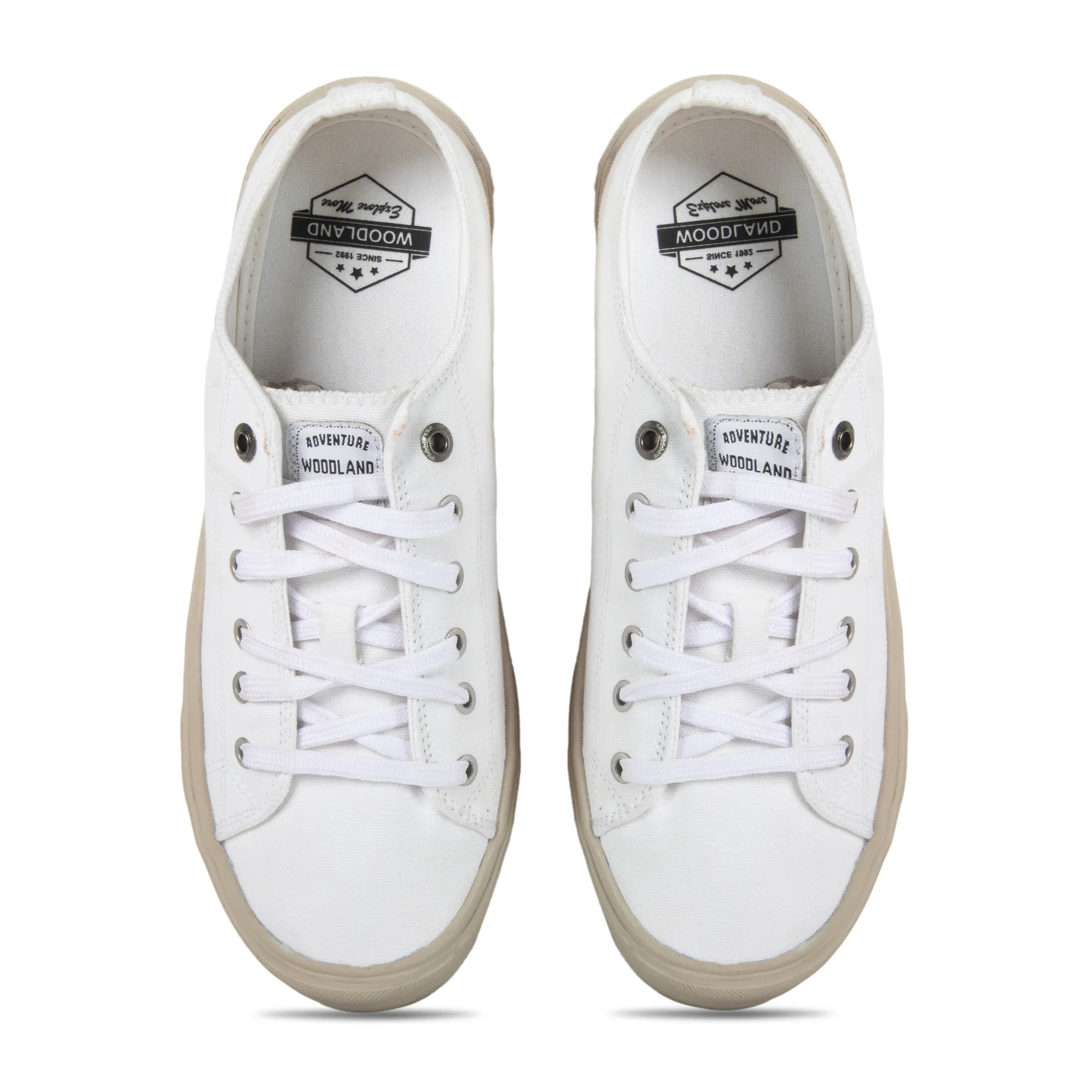 Woodland White Canvas Everyday Lace Casuals - Thumbnail 5