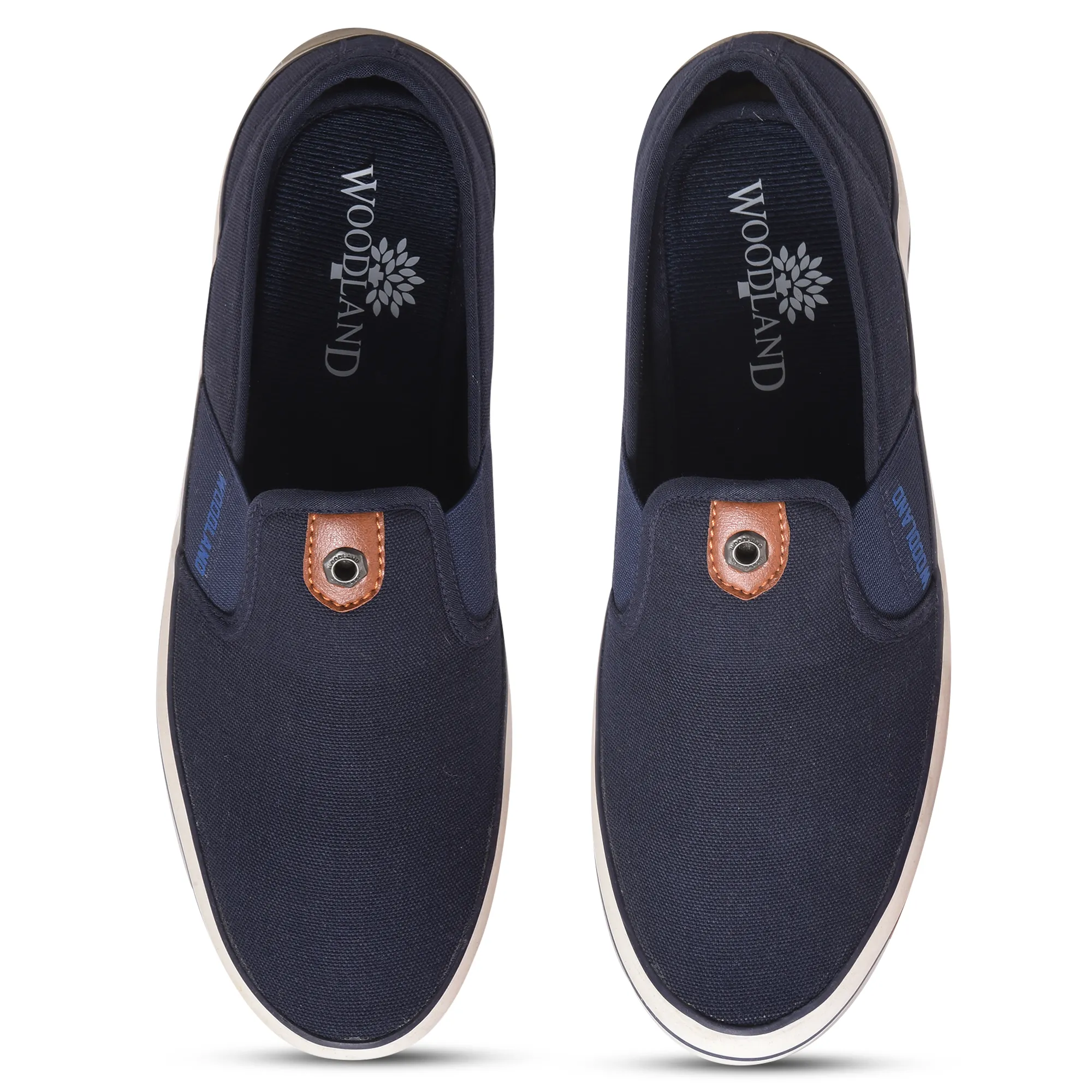Navy Canvas Slip On Shoes For Men - Thumbnail 5