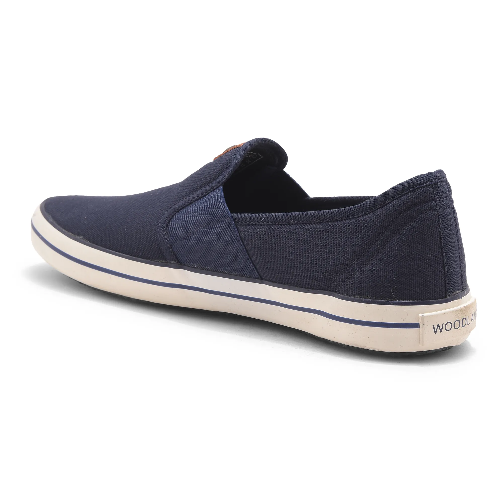 Navy Canvas Slip On Shoes For Men - Thumbnail 7